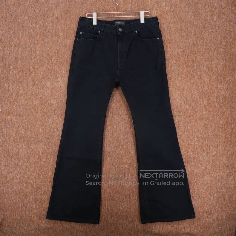 Balenciaga Balenciaga size S Black flared denim pants Size US 27 - 1 Thumbnail