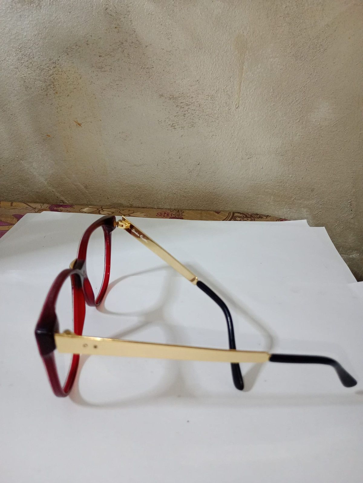 Other Sandra Gruber Vintage Cat Eye Eyeglass Frames Red Gold Italy Size ONE SIZE - 2 Thumbnail