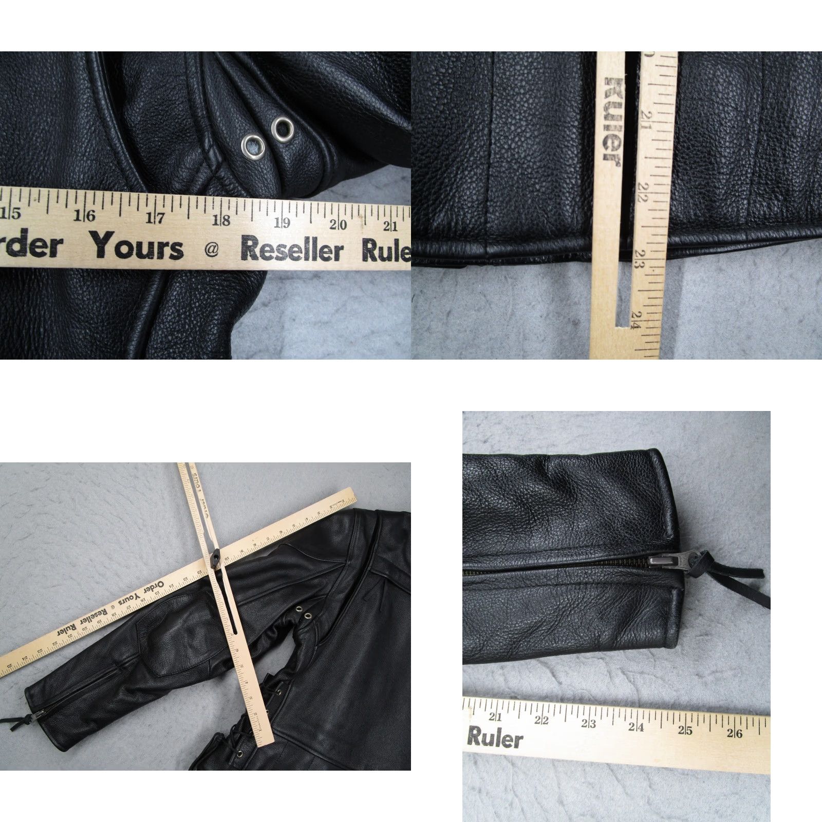 Vintage Wilsons Leather Jacket Women Medium Black Motorcycle Biker Zip Pockets Lace Up Size M / US 6-8 / IT 42-44 - 8 Thumbnail