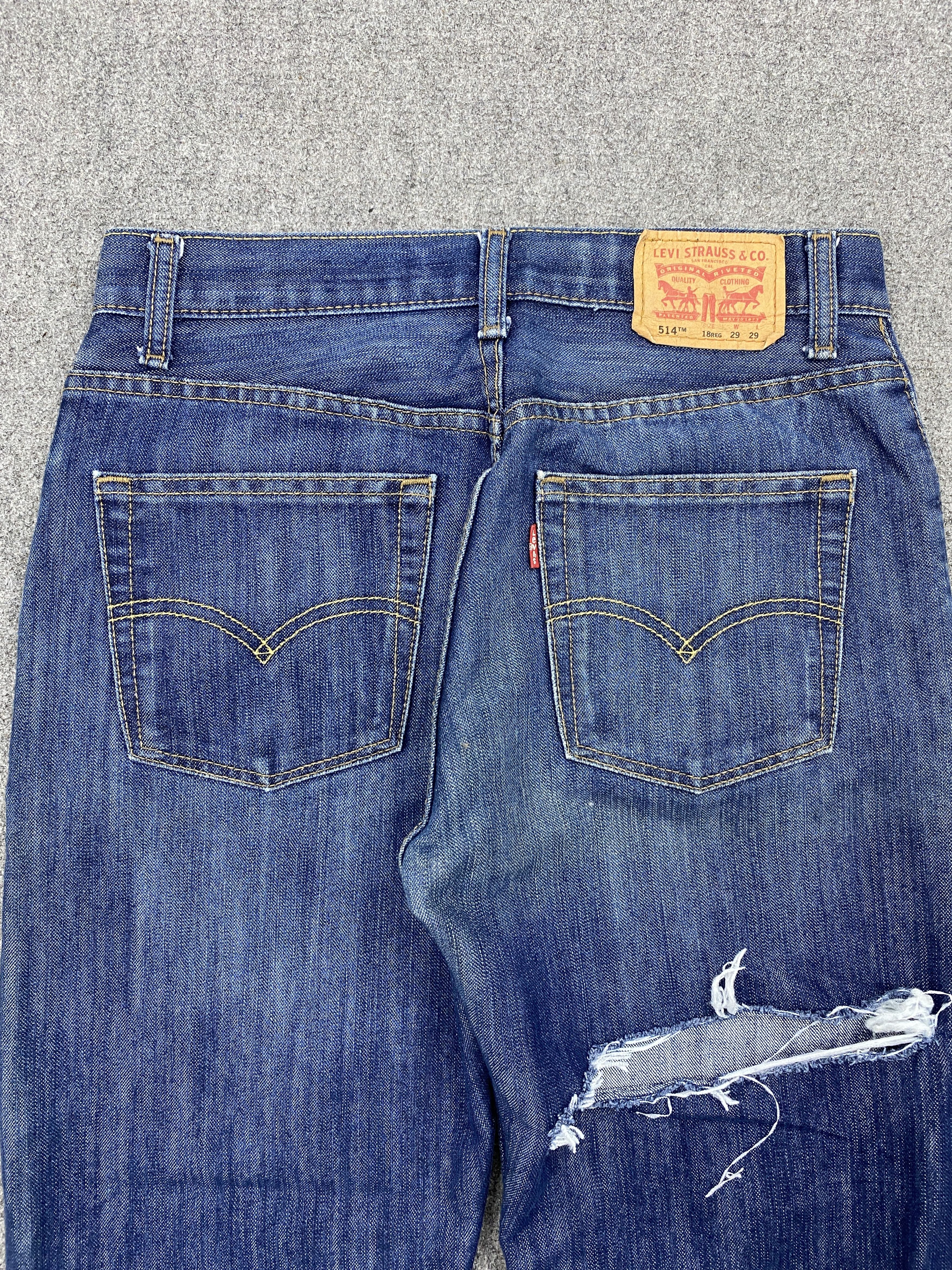 Levi's Vintage Distressed Levis 514 Faded Blue Jeans S0034 Size US 28 / EU 44 - 4 Thumbnail