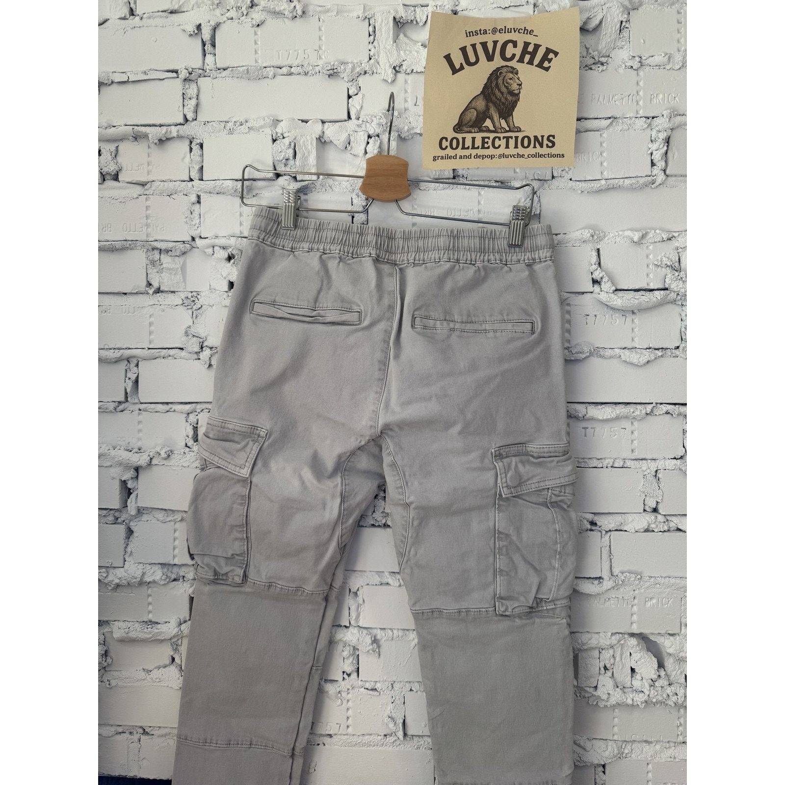 Pacsun Pacsun Cargo Pants Gray Elastic Waist Drawstring Hem Size US 29 - 2 Thumbnail