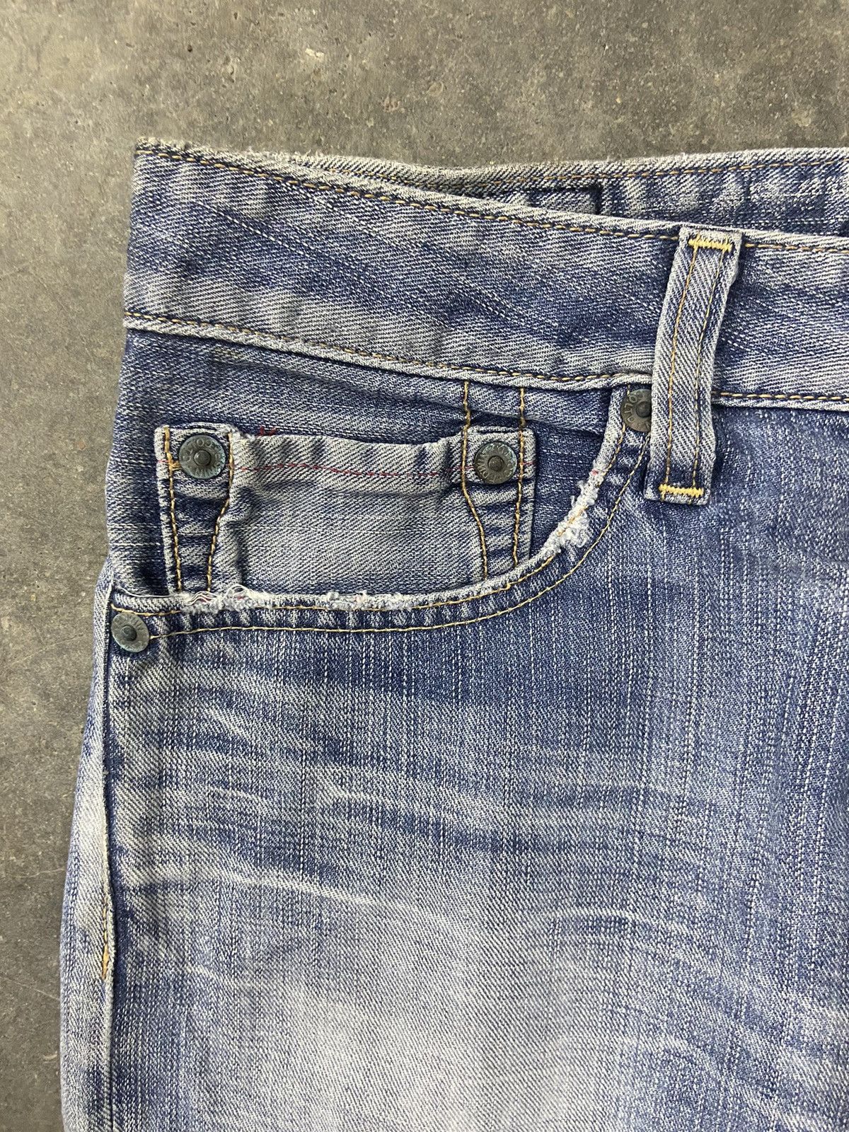 KMRii 🔥 Edwin 503 jeans Edwin Blue trip washed distressed Size US 33 - 3 Thumbnail
