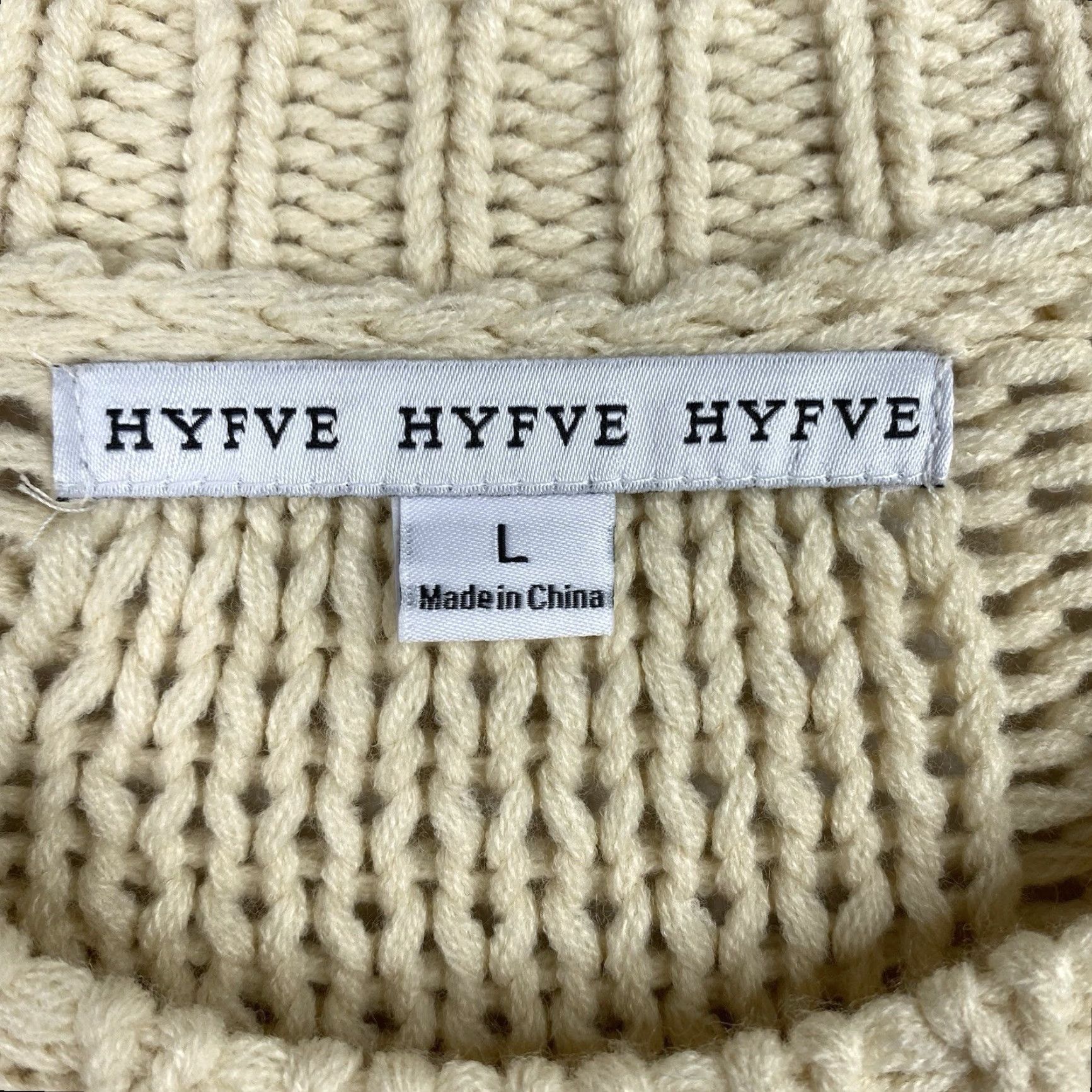 Vintage HYFVE Chunky Knit Sweater Womens L Cream Oversized Fringe Boho Dolman Sleeve Cardigan Size L / US 10 / IT 46 - 3 Thumbnail