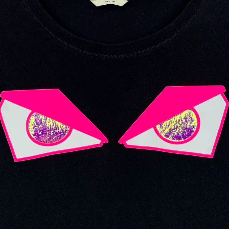 Fendi Fendi Black Monster Eyes Cotton Tshirt Size US S / EU 44-46 / 1 - 4 Thumbnail
