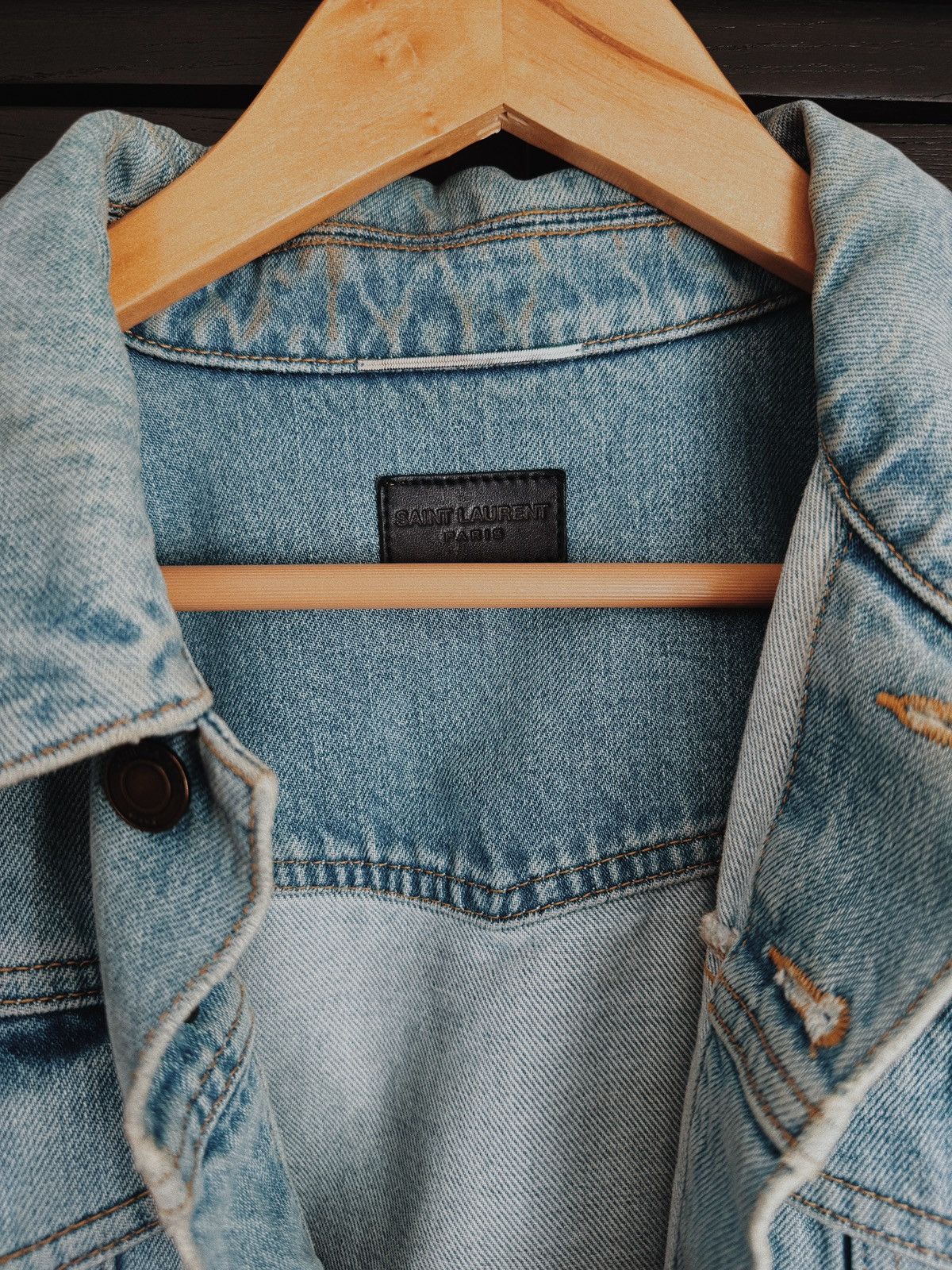 Hedi Slimane × Saint Laurent Paris × Yves Saint Laurent Saint Laurent Light Wash Denim Jacket Size US S / EU 44-46 / 1 - 2 Thumbnail