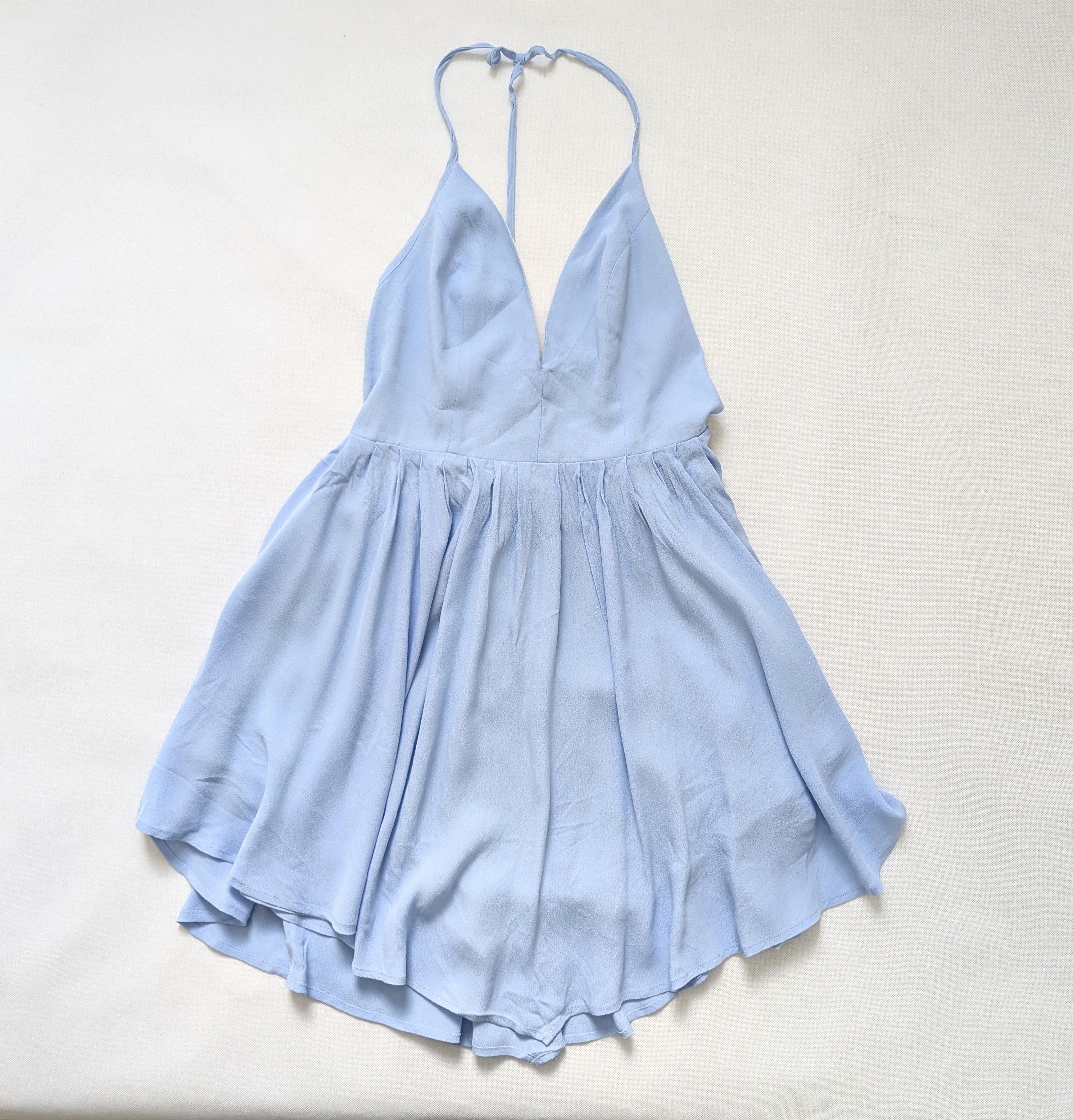 NBD Light blue backless NBD mini dress flared side zipper y2k Size M / US 6-8 / IT 42-44 - 1 Thumbnail