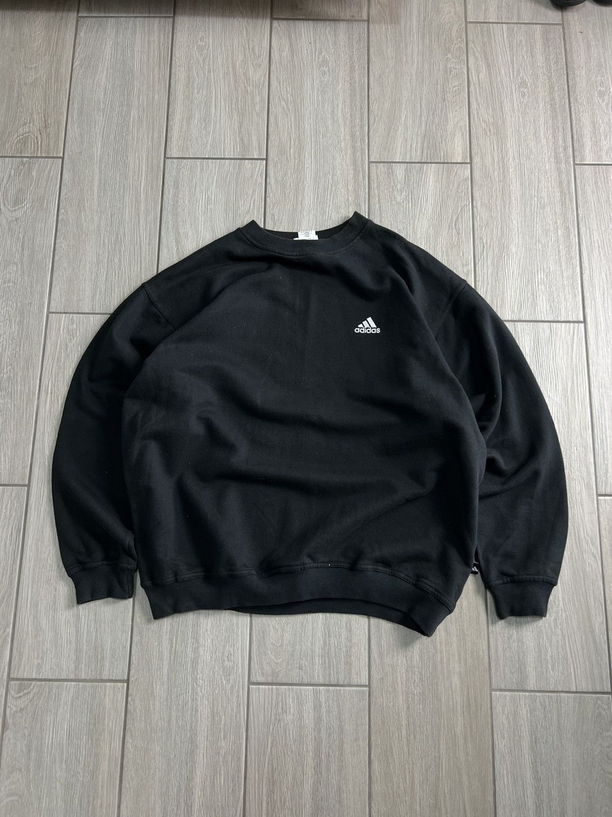 Adidas Adidas Vintage Sweatshirt Black 90s Mini Logo Size US L / EU 52-54 / 3 - 1 Thumbnail