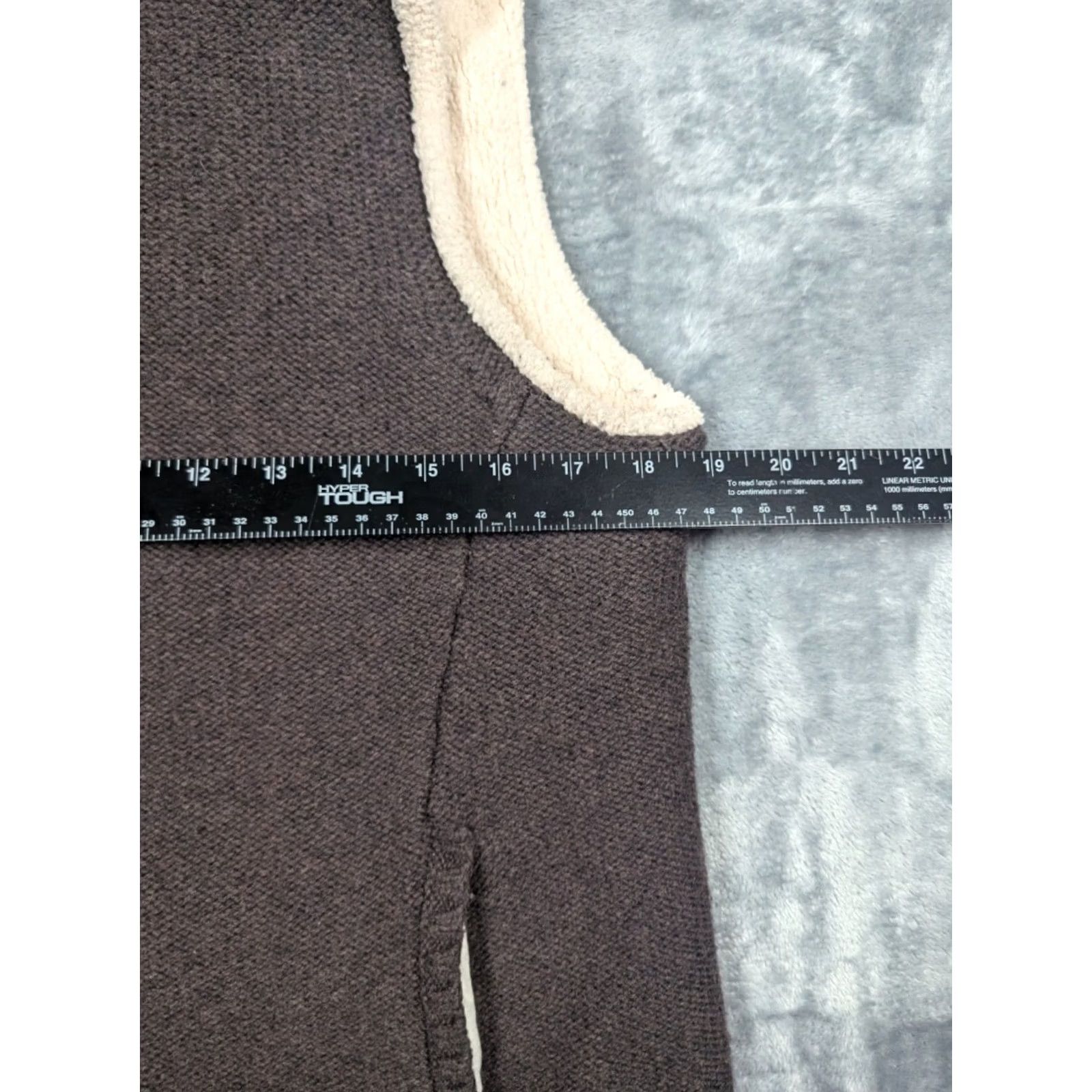 Vintage L.L. Bean Vest Womens Medium Brown Lambswool Sherpa Zip Pockets Outdoor Outdoor Hiking Casual Travel (Brown) Size M / US 6-8 / IT 42-44 - 3 Thumbnail