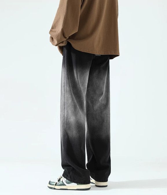 Japanese Brand Men's Trendy Loose-Fit Straight-Leg Gradient-Wash Jeans Size US 32 / EU 48 - 5 Thumbnail