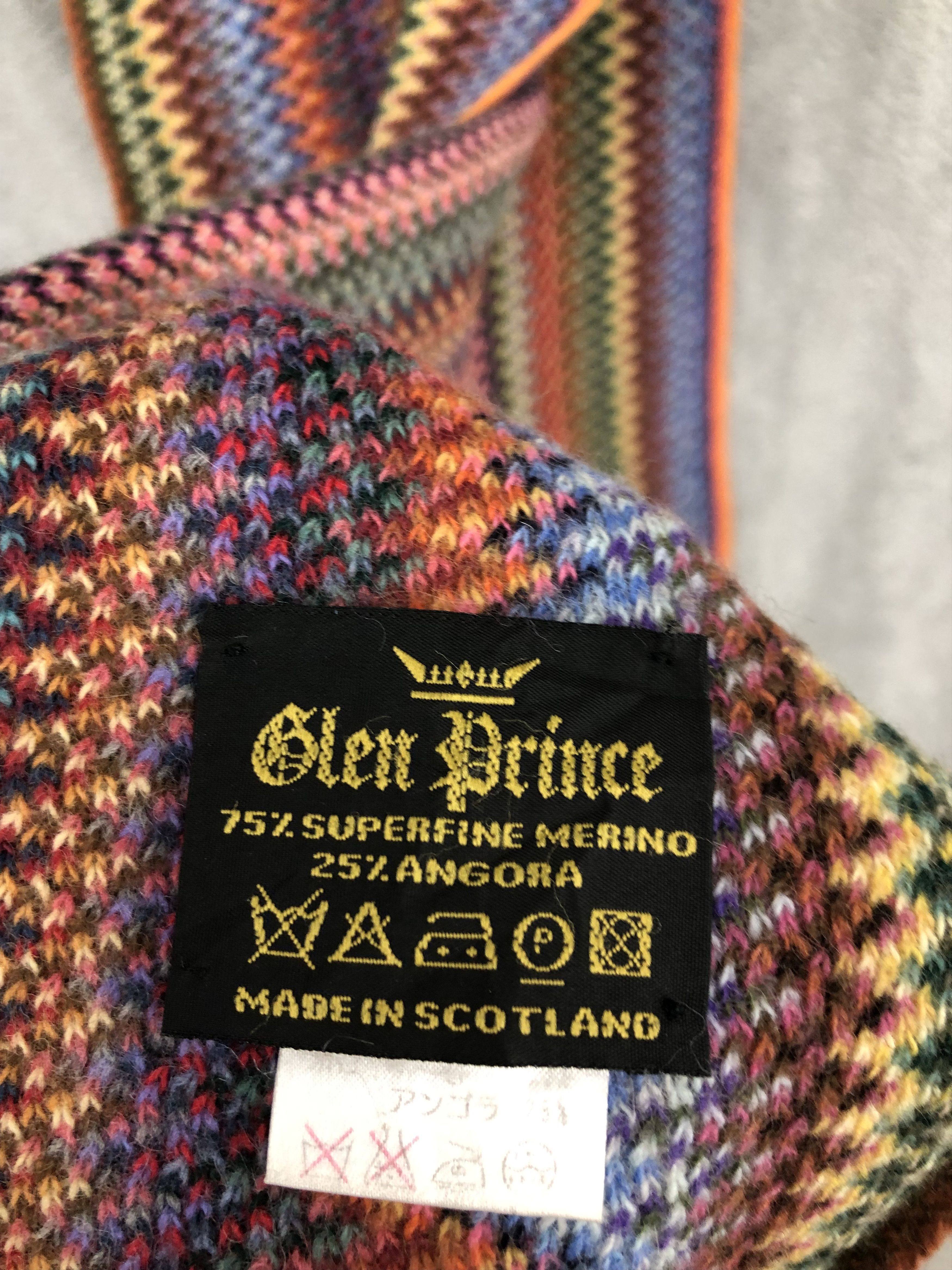 Japanese Brand Glen Prince Multicolor Scarf Muffler Neck Scarf Size ONE SIZE - 6 Thumbnail