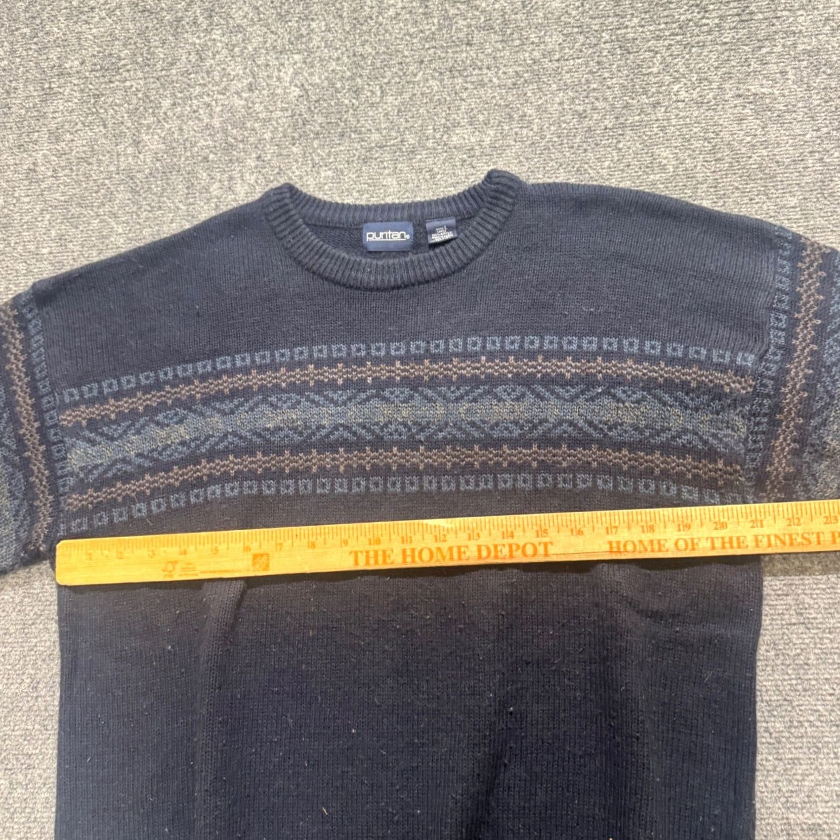 Vintage VTG Puritan Sweater Mens L Navy Blue Cotton Blend 90s Patterned Sweatshirt Knit Sweater Mens L Navy Blue VTG Puritan Patterned Cotton Blend 90s Size US L / EU 52-54 / 3 - 4 Thumbnail