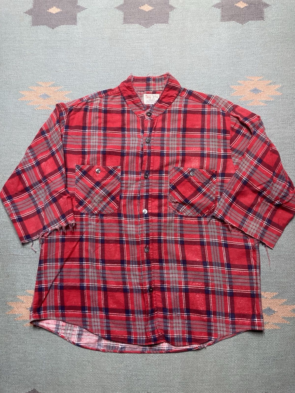 Streetwear × Vintage 60s winter king flannel shirt chopped farm 