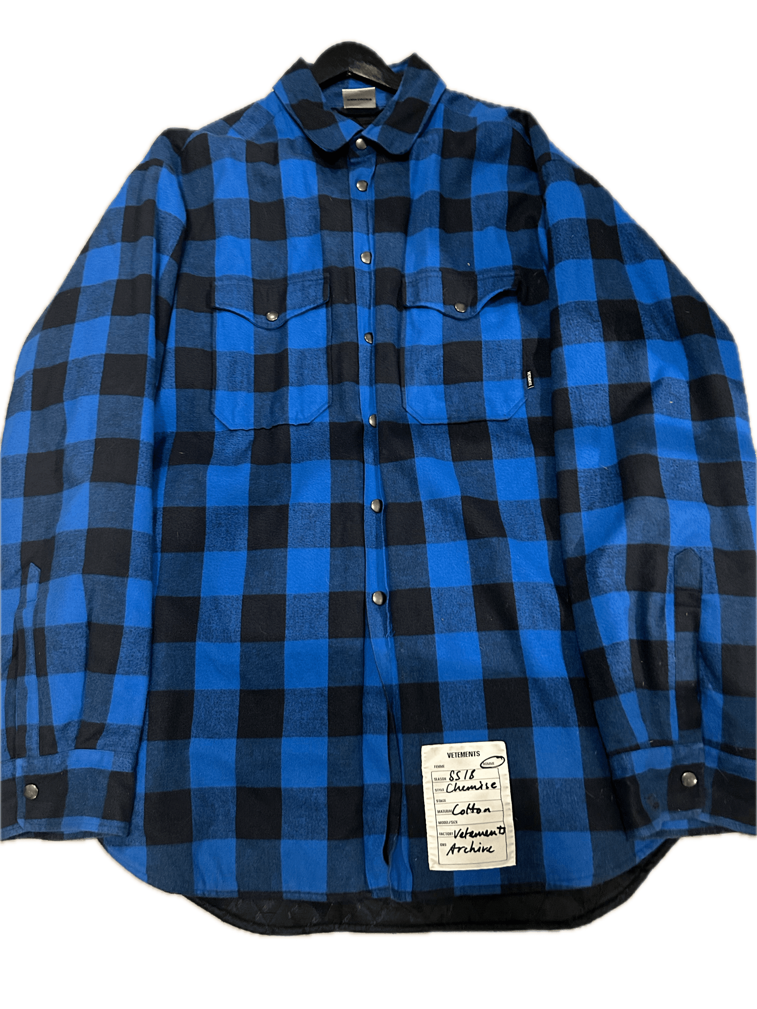 Vetements Vetements 2018 Blue Oversized Flannel Shirt Size US L / EU 52-54 / 3 - 4 Thumbnail
