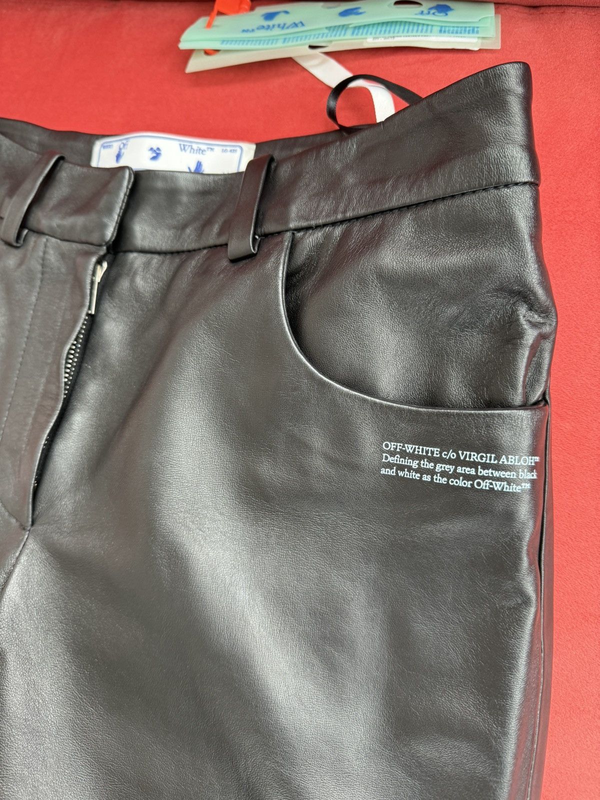 Off-White New Off-White skinny-flared leather trousers, size XS int Size 26" / US 2 / IT 38 - 2 Thumbnail