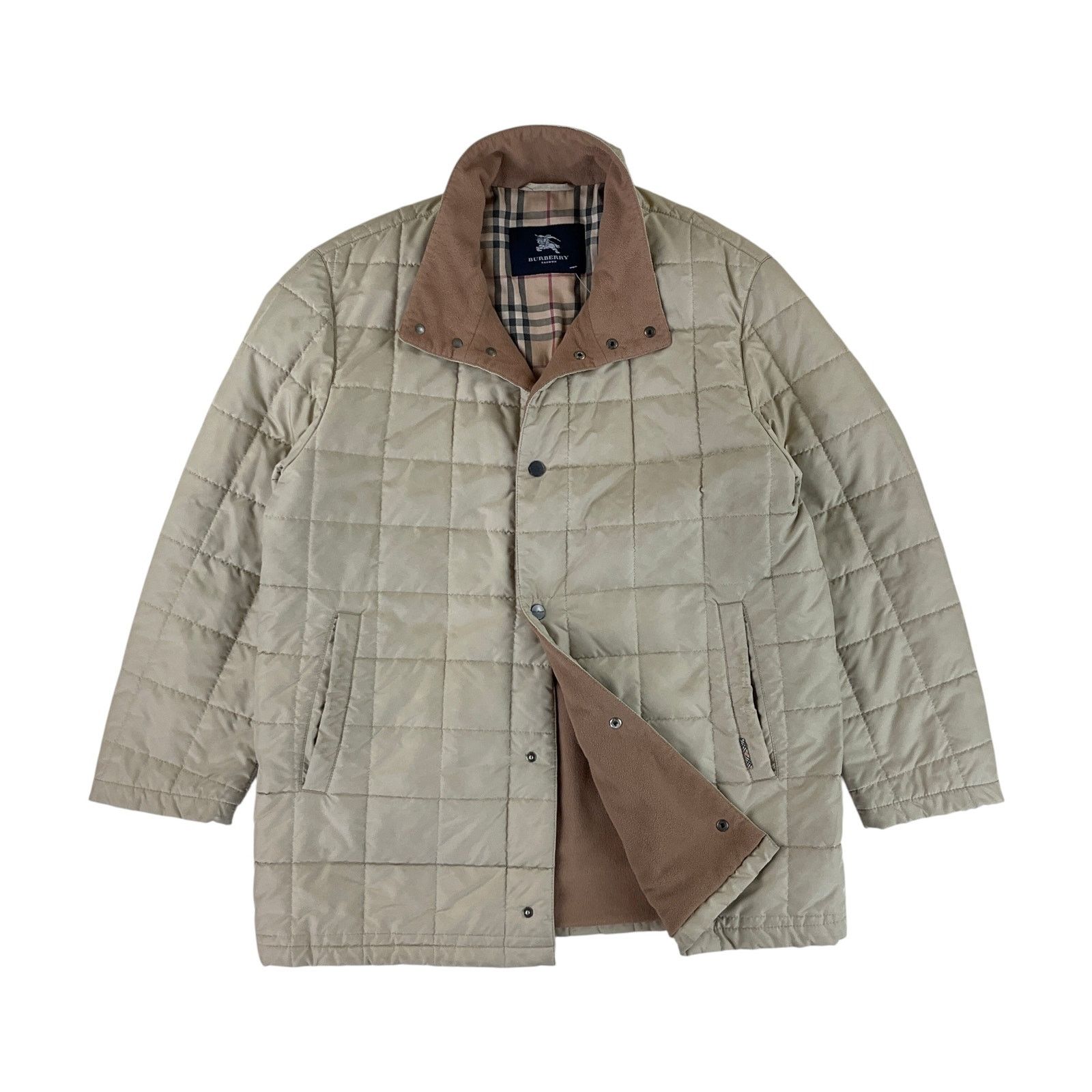 Burberry Vintage Burberry Quilted long Jacket Beige Novacheck Large Size US L / EU 52-54 / 3 - 1 Thumbnail