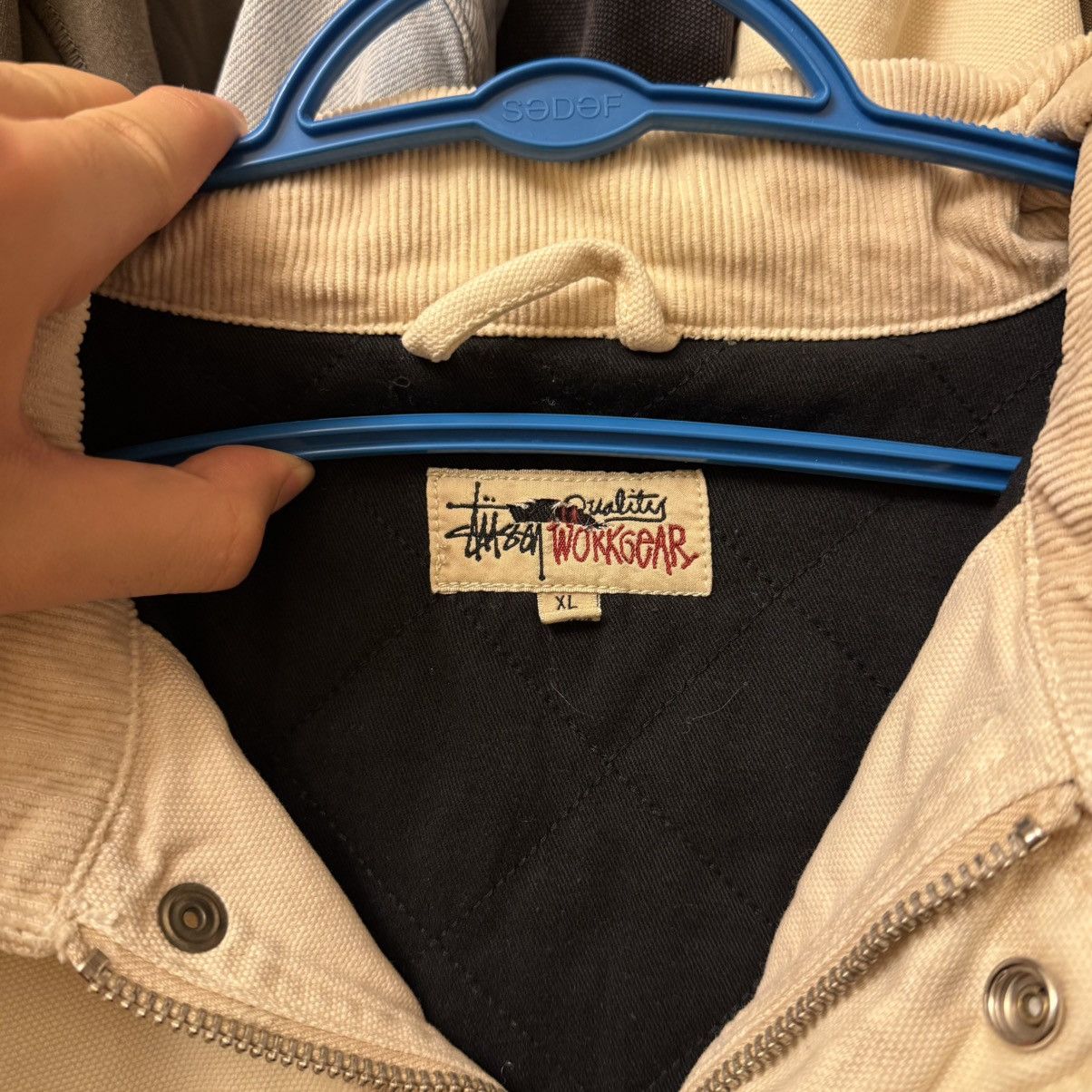 Stussy Stussy White Canvas Shop Jacket Size US XL / EU 56 / 4 - 4 Thumbnail