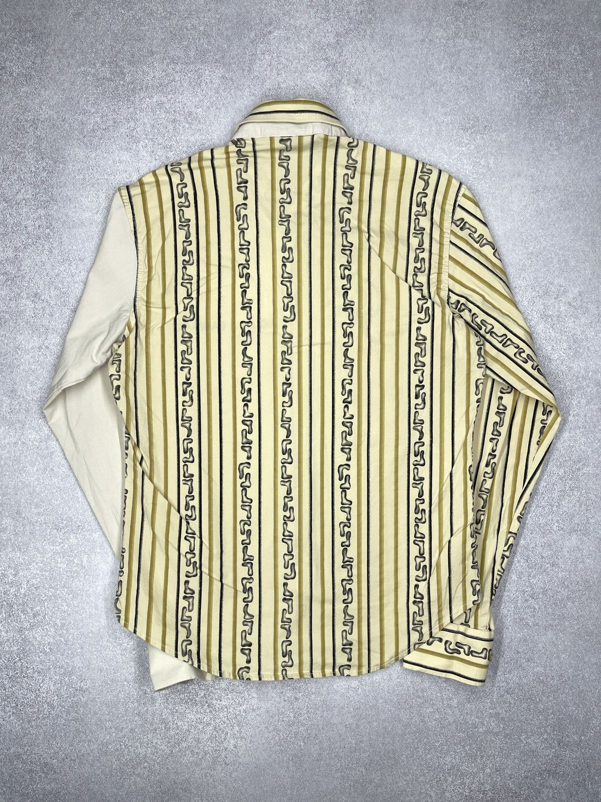 Dolce & Gabbana Vintage Dolce & Gabbana Logo Pattern Stripe Patch Shirt Size US M / EU 48-50 / 2 - 7 Thumbnail