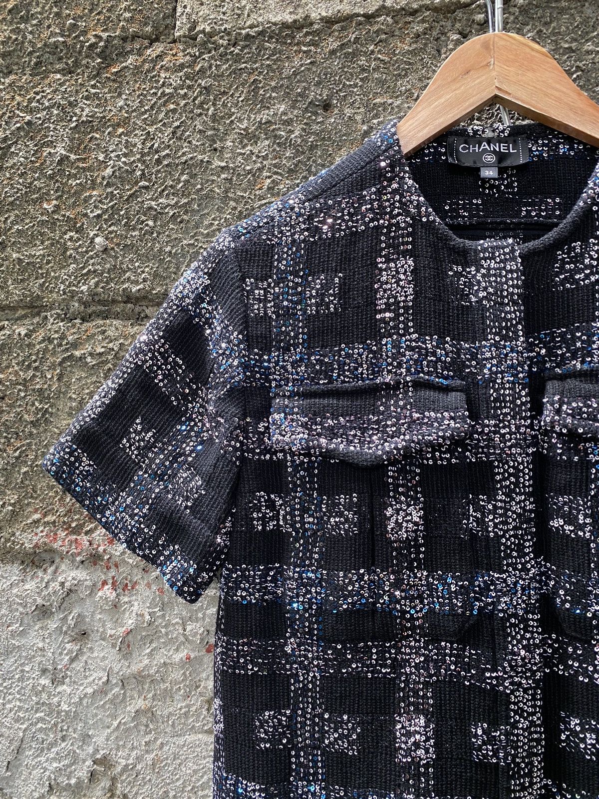 Chanel FW17 Runway Black Sequined Top Size XXS / US 00 / IT 34 - 5 Thumbnail