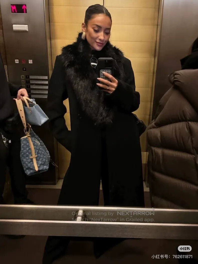 Fendi Fendi Black fox fur collar woolen coat, fur collar detacha Size XS / US 0-2 / IT 36-38 - 6 Thumbnail