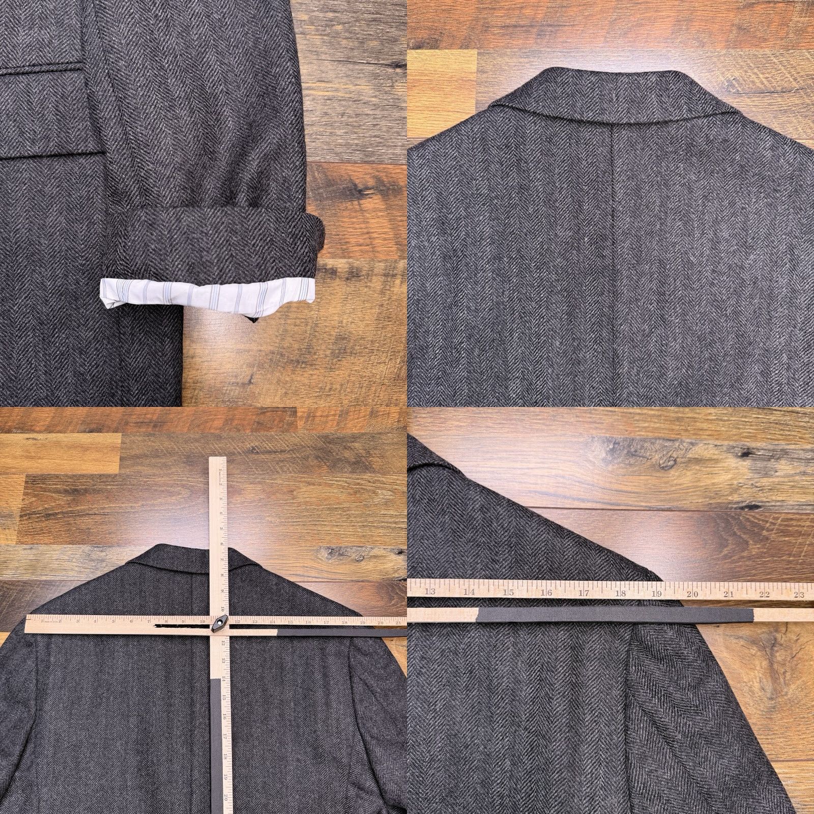 Jos. A. Bank Jos A Bank Tailored Fit Tweed Blazer 42 Long Gray Sport Coat Size 42R - 8 Thumbnail