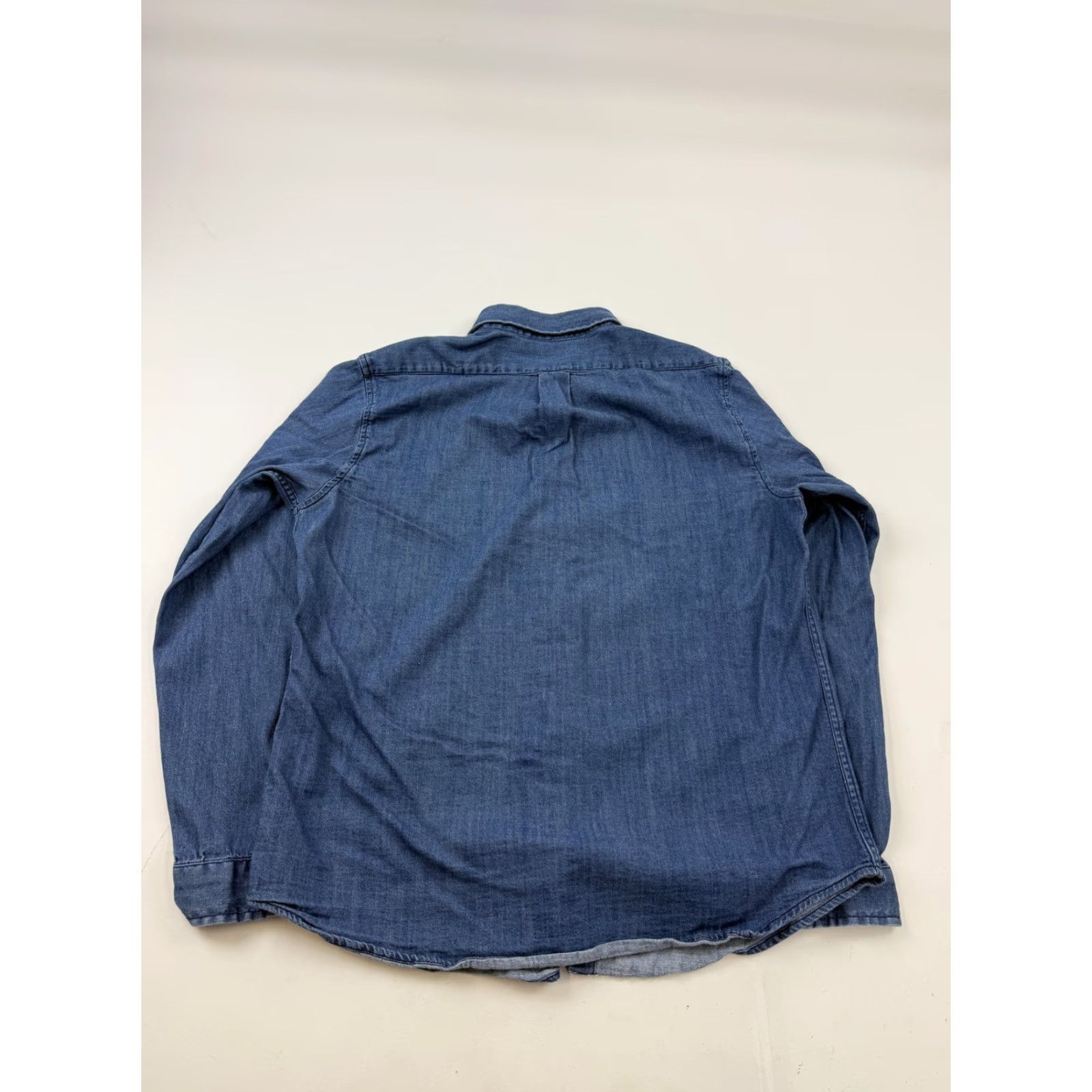 Denime Verizon Shirt Mens Large Blue Denim Button Front Logo Embroidered Size US L / EU 52-54 / 3 - 6 Thumbnail