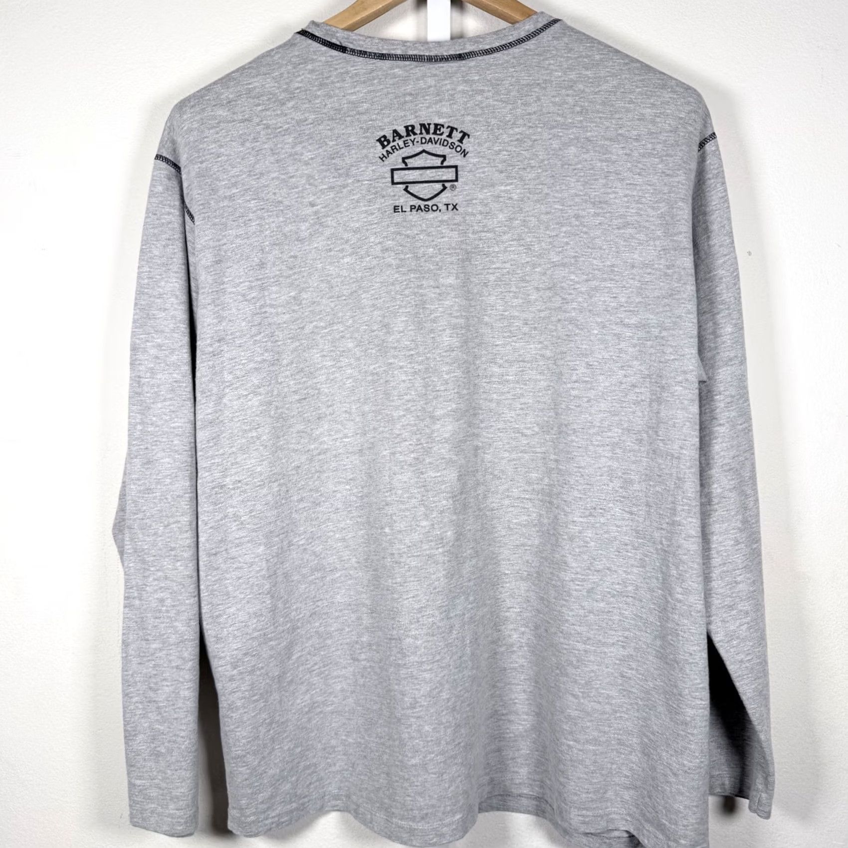 Harley Davidson Harley-Davidson T-Shirt Long Sleeve Gray Men's XL Pockets Texas Gr ay Size US XL / EU 56 / 4 - 2 Thumbnail