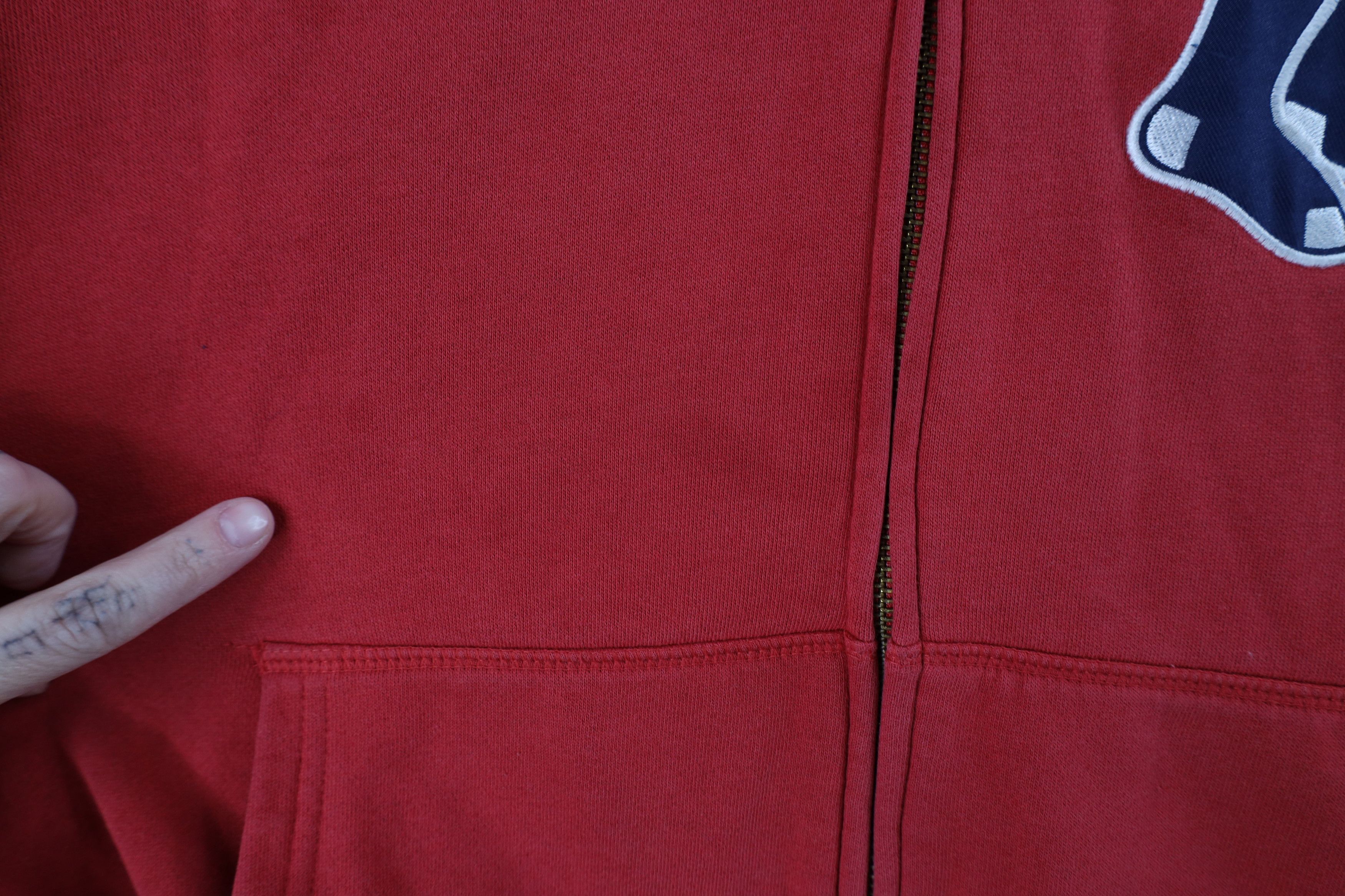 Nike × Vintage Vintage Nike Mini Swoosh Boston Red Sox Baseball Zip Hoodie Size US XL / EU 56 / 4 - 7 Thumbnail