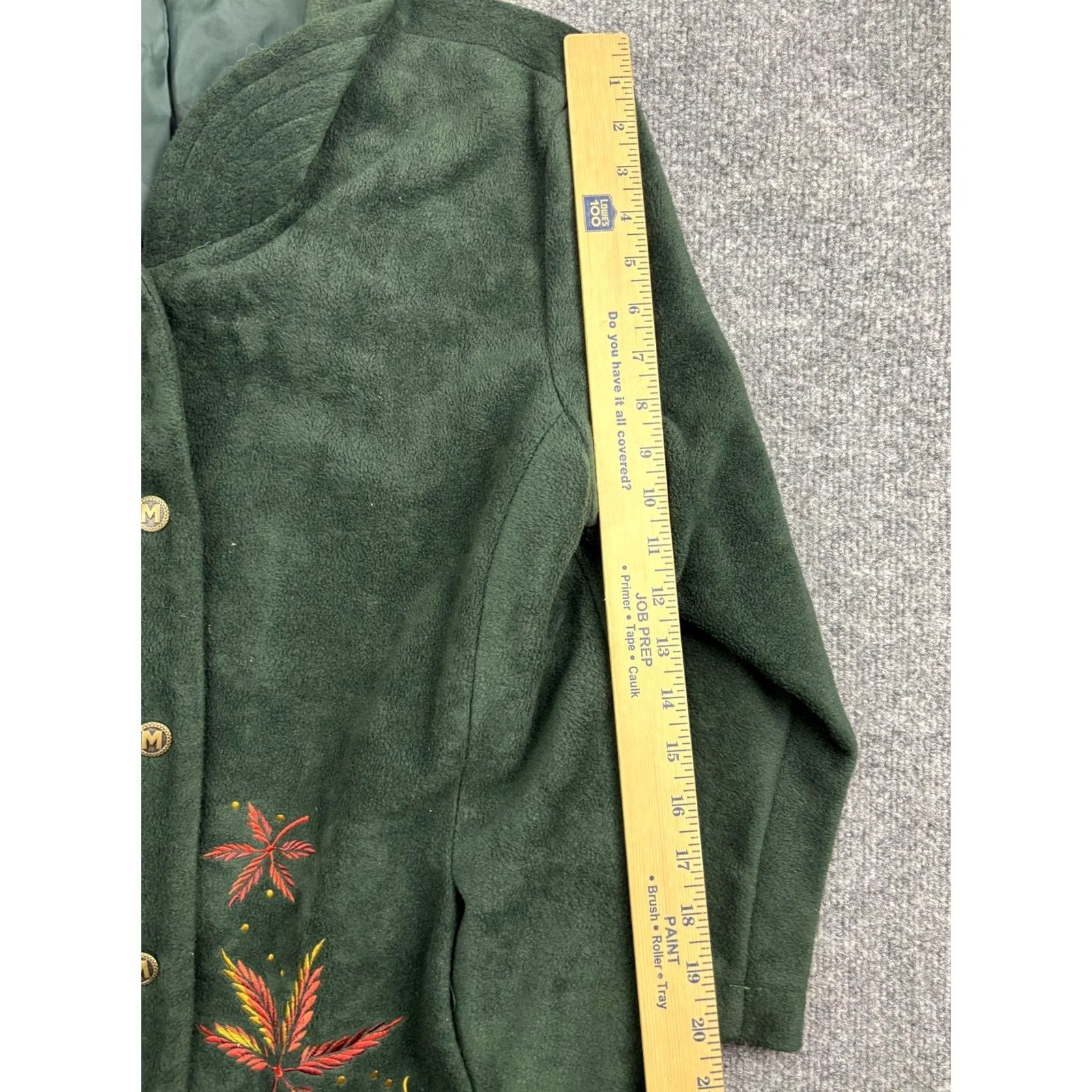 Bob Mackie VINTAGE Bob Mackie Wearable Art Jacket Womens L Green Embroidered Leaf Button Front Size L / US 10 / IT 46 - 5 Thumbnail