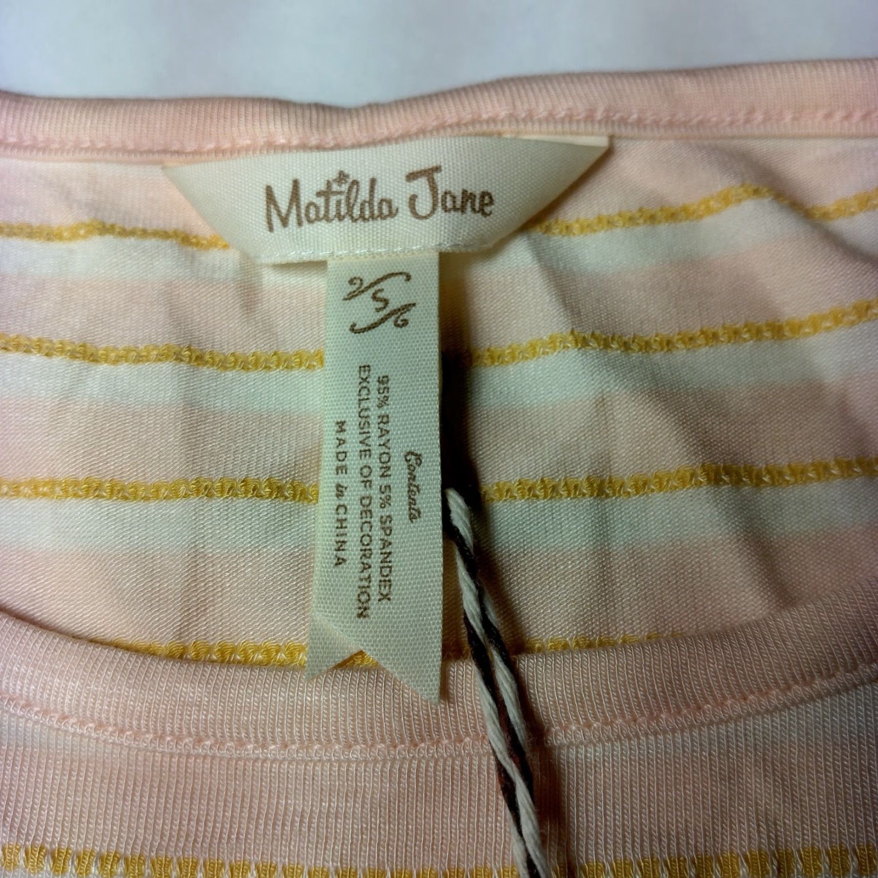 Vintage Matilda Jane Women's Long Sleeve Peplum Shirt S Pink Stripe Casual Knit Fall Spring Winter Size S / US 4 / IT 40 - 3 Thumbnail
