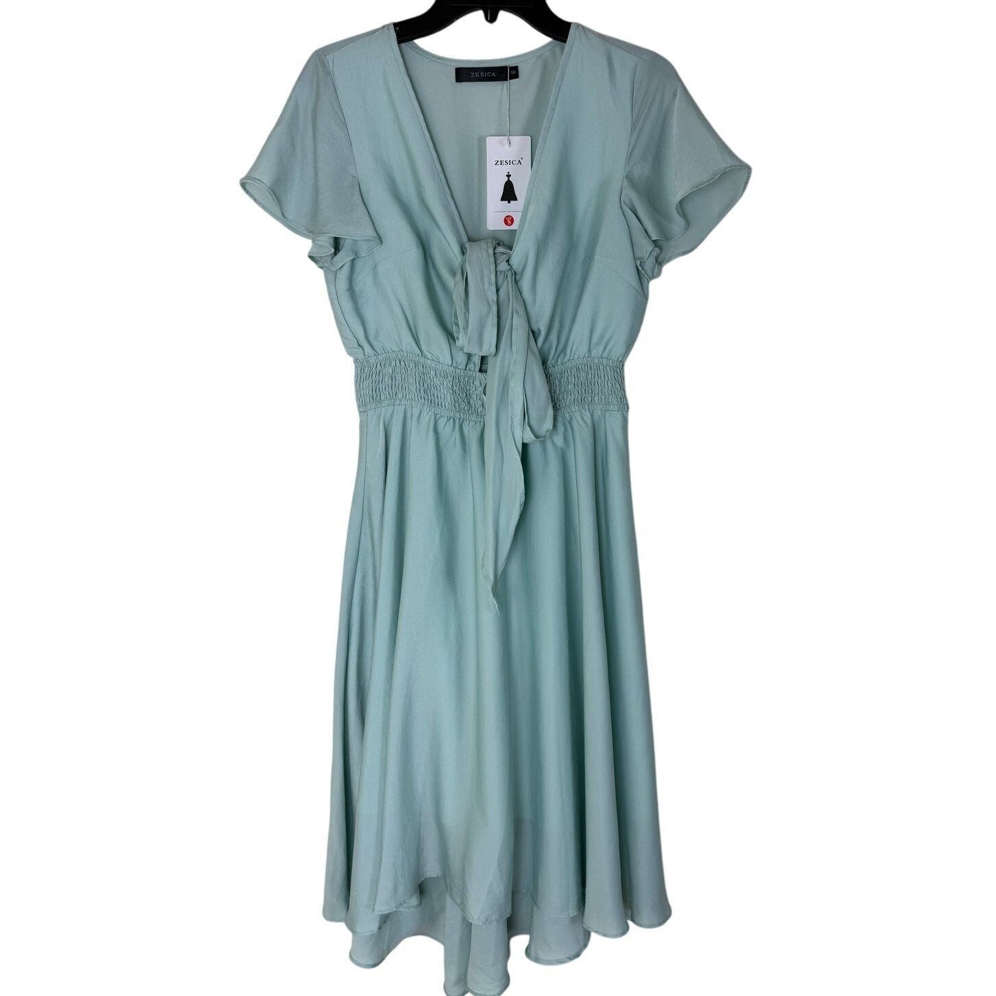Other Women's V Neck Tie Front Ruffle Hem Midi Dress - Size Small Size S / US 4 / IT 40 - 1 Thumbnail