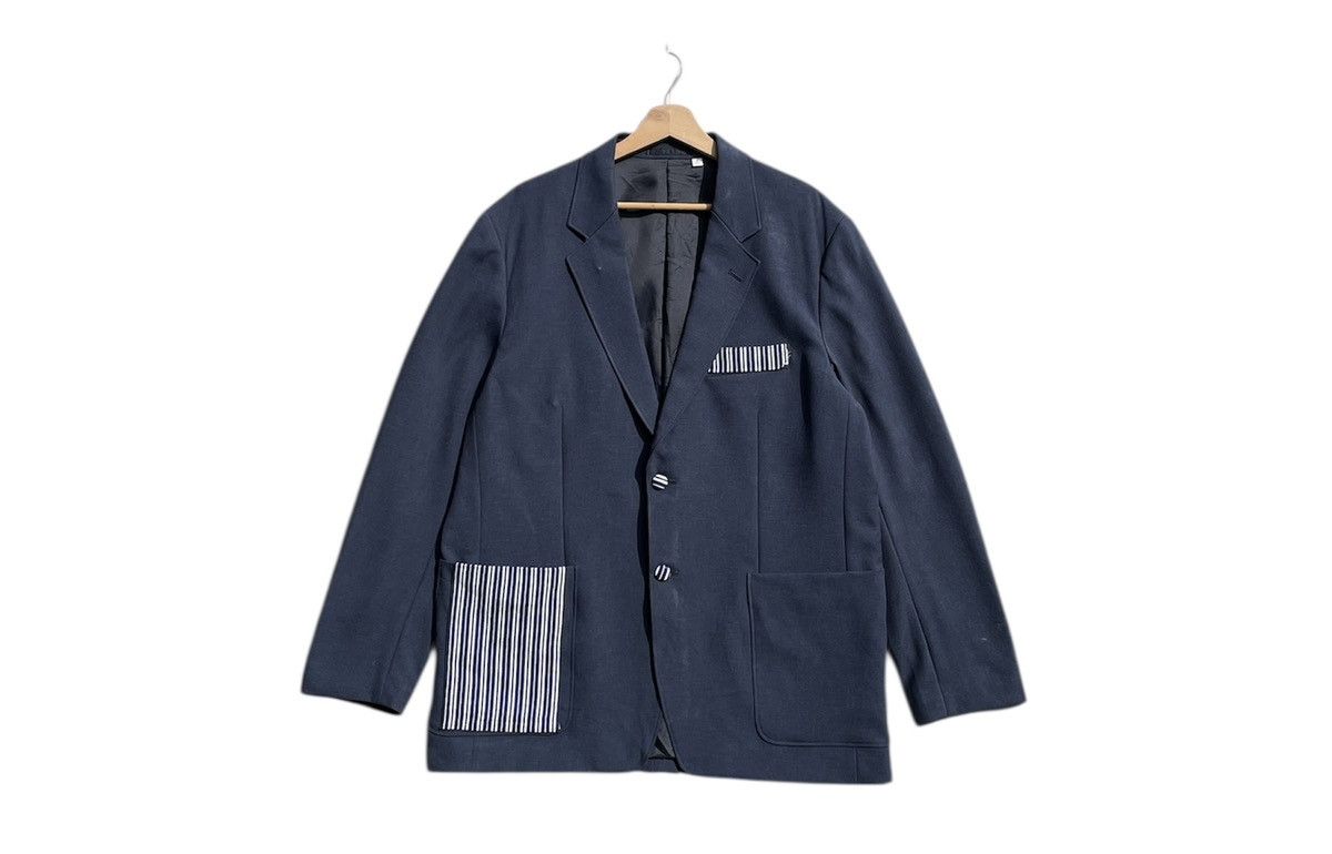 Japanese Brand 🔥Accept Binding 🔥 Uniqlo U Blazer With Striped Patch Pockets Size US XL / EU 56 / 4 - 1 Thumbnail