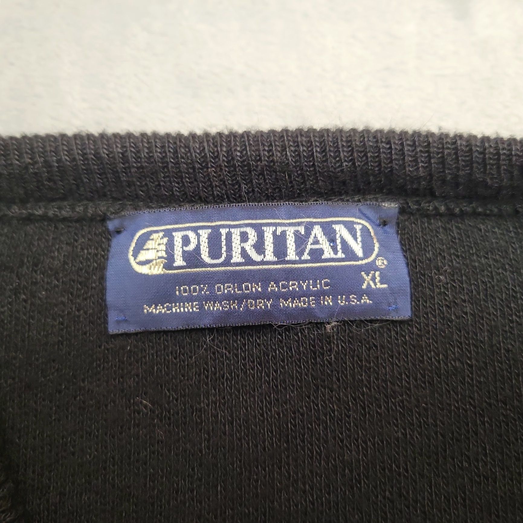 Vintage VINTAGE Puritan Sweater Vest Mens XL Black 100% Orlon Grandpa V Neck Made in USA Vest Men XL Black Classic American Pattern Solid Sleeveless Knit Size US XL / EU 56 / 4 - 3 Thumbnail