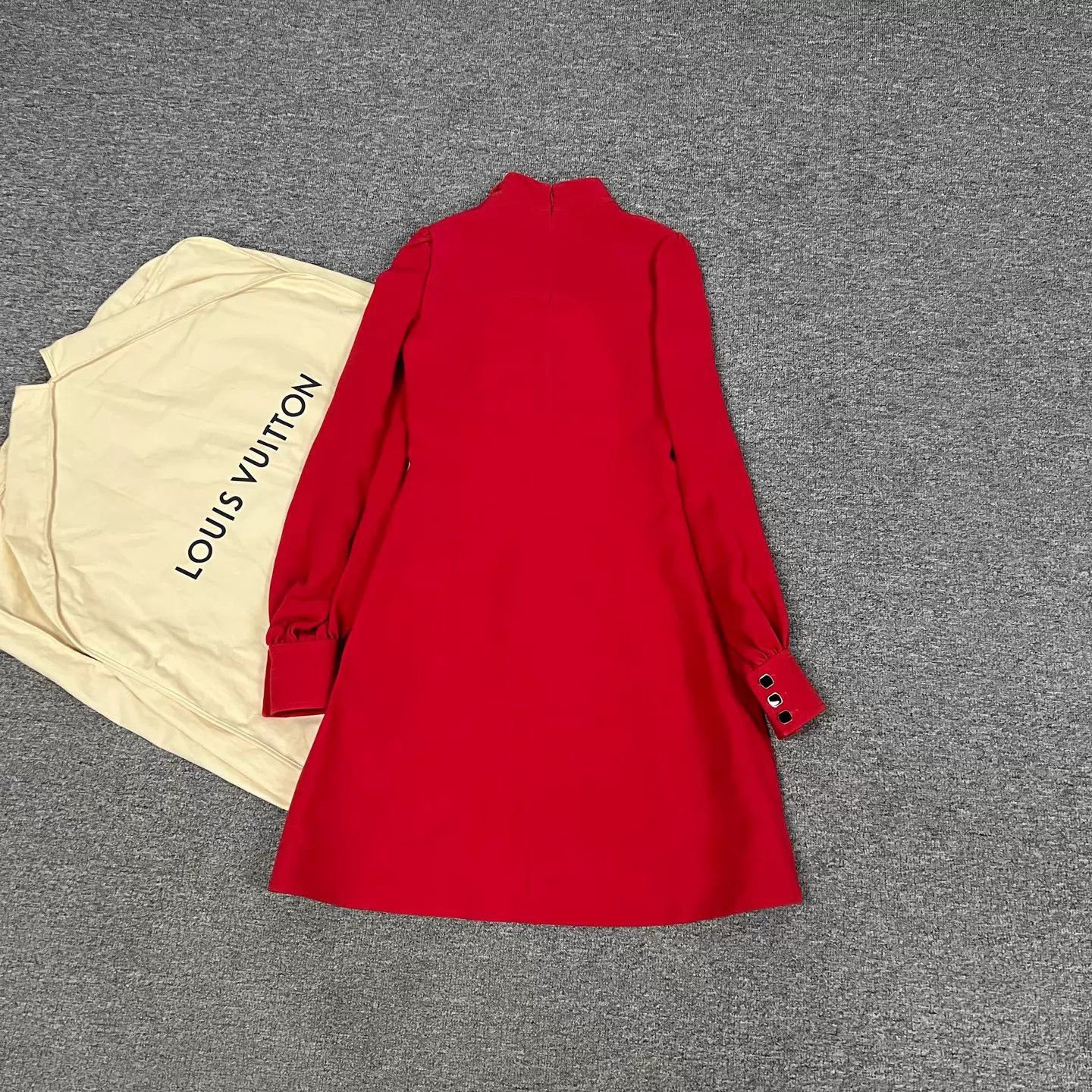 Louis Vuitton LV Red Wool Dress Yu Shuxin Style Size 34 New With Tags Size XS / US 0-2 / IT 36-38 - 2 Thumbnail