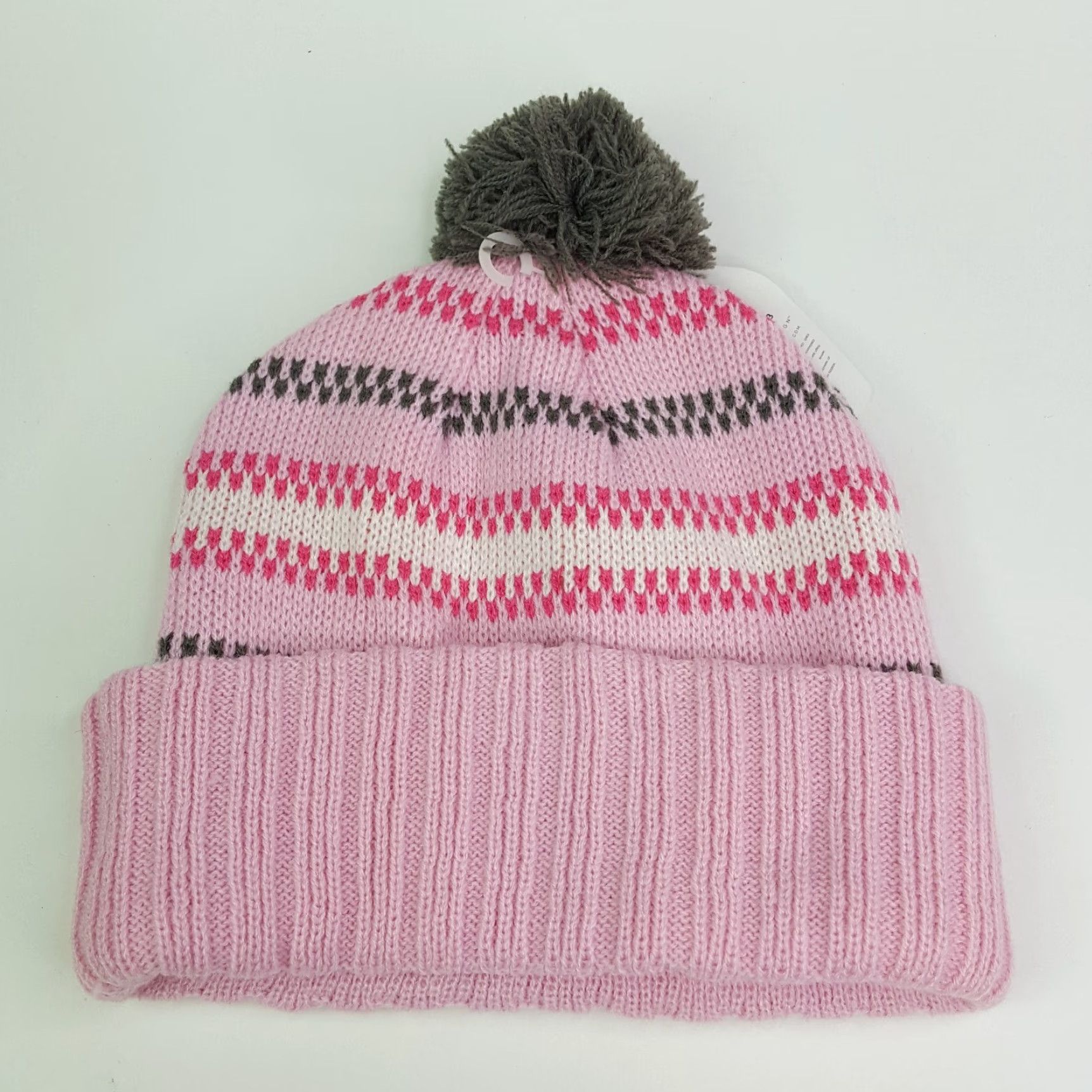 Pinko VINTAGE Greg Norman Golf Shark Beanie One Size Pink Knit Hat Cap Womens 90s Logo Embroidered Striped Fall Winter Sports Golf Toboggan Rich With Logo Size ONE SIZE - 6 Thumbnail