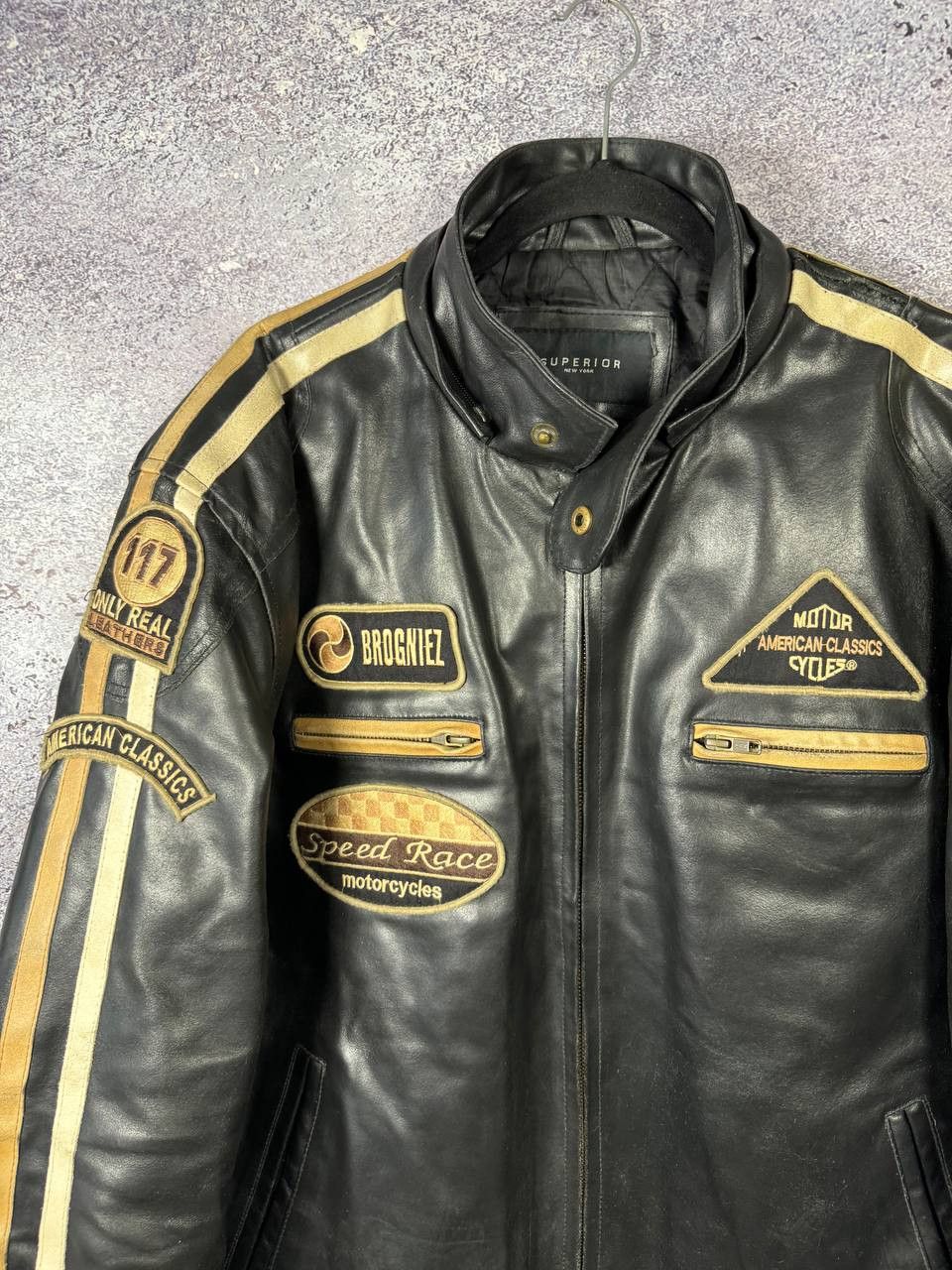 Leather SUPERIOR Leather Motorcycle Lacket 2XL Dainese Alpinestar Size US XXL / EU 58 / 5 - 2 Thumbnail