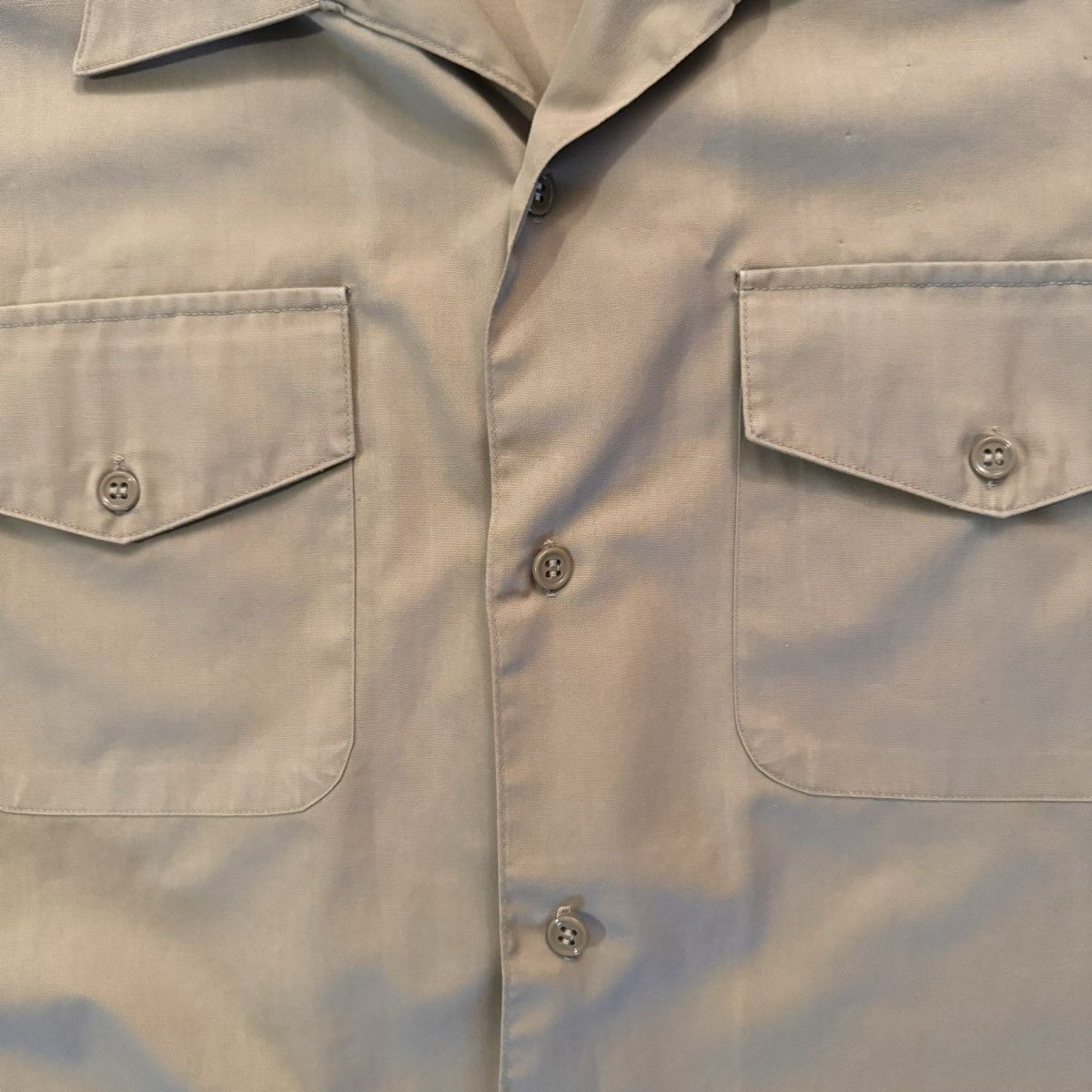 Stussy Vintage 70s Earth Tone Tan Military Cropped Pocket Button Up Size US M / EU 48-50 / 2 - 7 Thumbnail