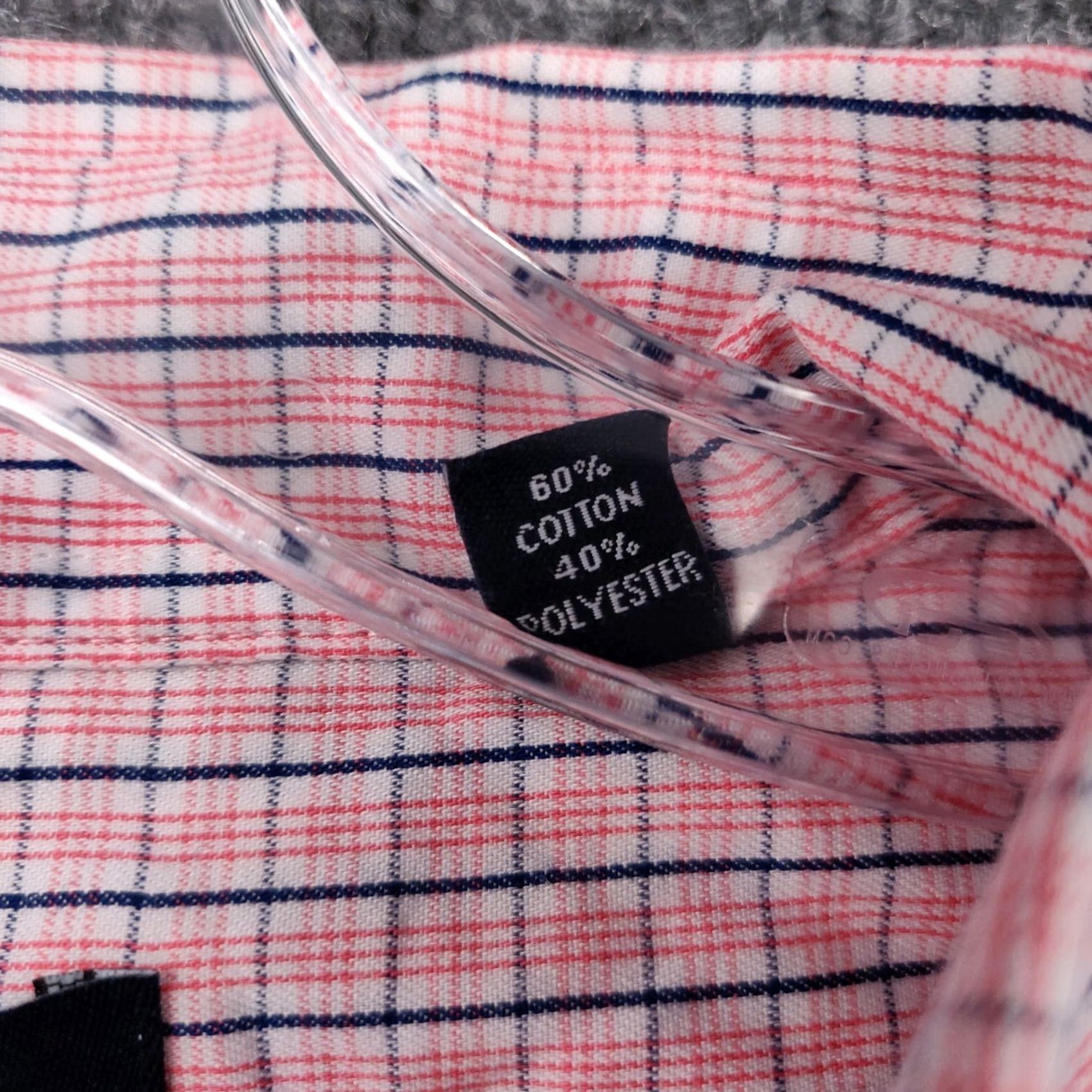 Chaps Chaps Dress Shirt Mens 16 Red Plaid Button-Down Wrinkle Resistant Stretch Collar Size 42R - 5 Thumbnail