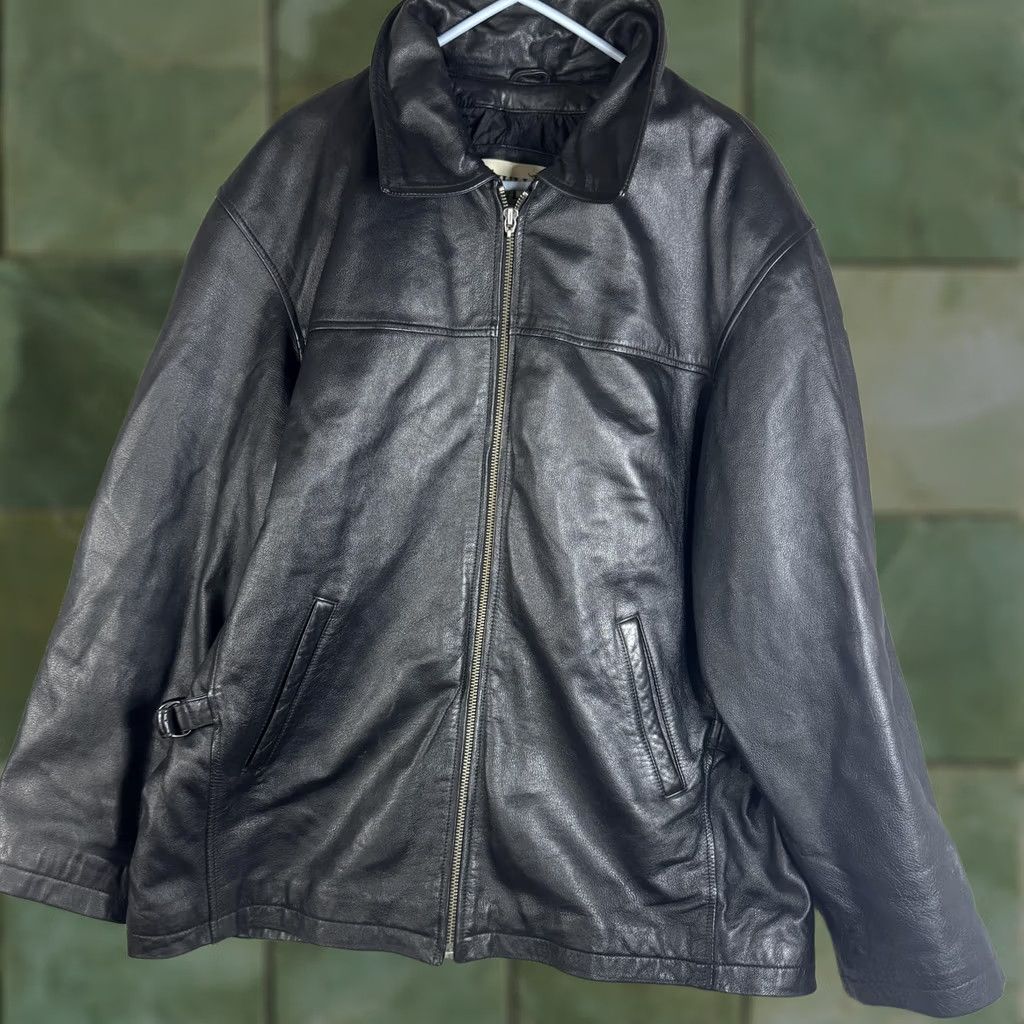 Vintage M. Julian Jacket Mens XL Black Leather Full Zip Motorcycle Lined Size US XL / EU 56 / 4 - 1 Thumbnail