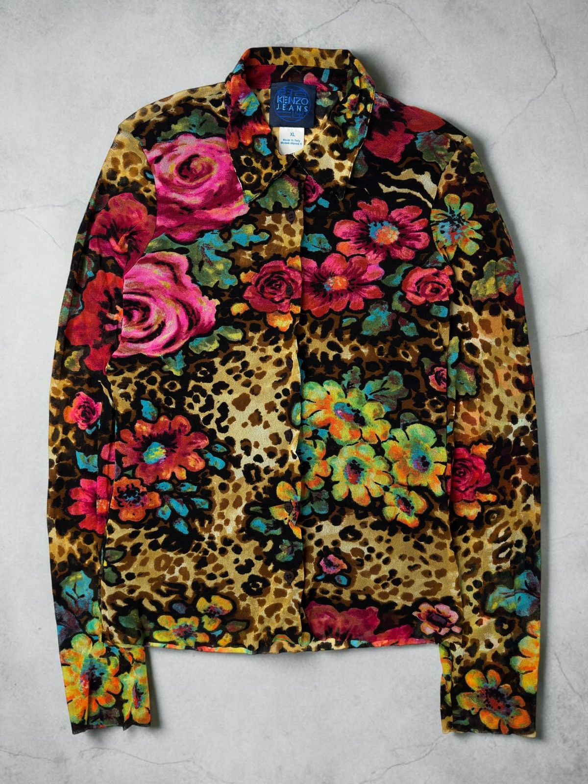 Kenzo Vintage 90s rare Floral Kenzo Jeans Mesh shirt gaultier vibe Size XL / US 12-14 / IT 48-50 - 1 Thumbnail