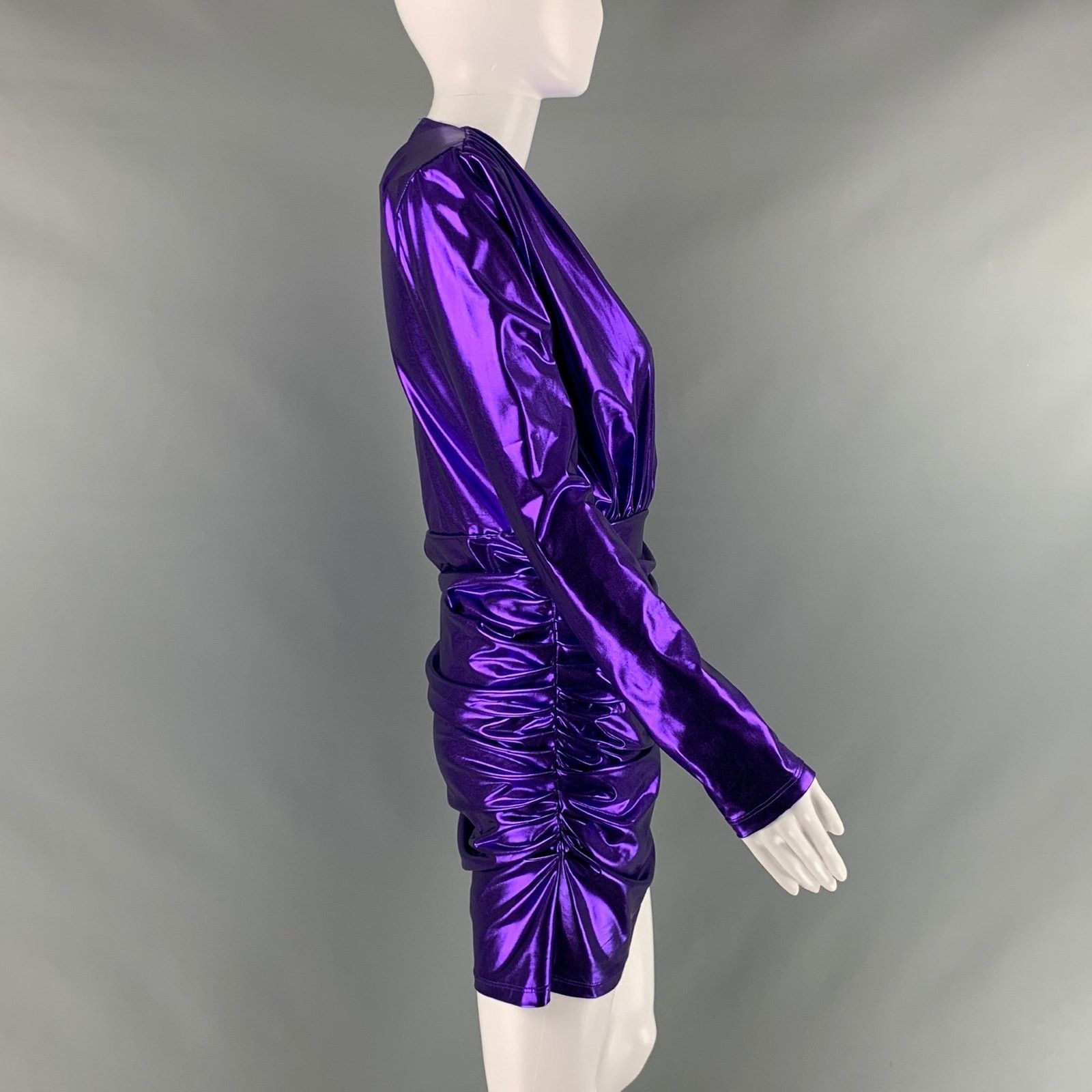 THE ANDAMANE THE ANDAMANE Purple Polyester Elastane Long Sleeve Dress Size S / US 4 / IT 40 - 2 Thumbnail