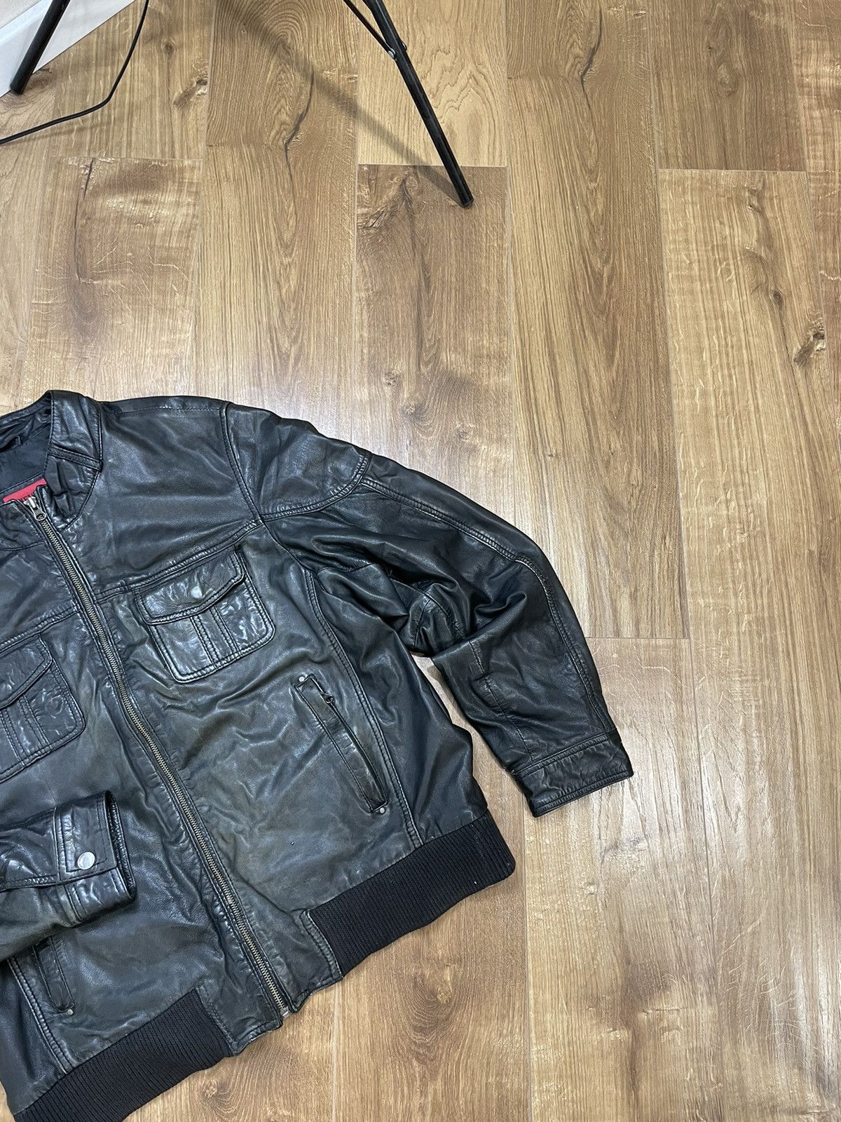 Genuine Leather Vintage Genuine Leather Aviator Leather Jacket Garment Dyed Size US L / EU 52-54 / 3 - 5 Thumbnail