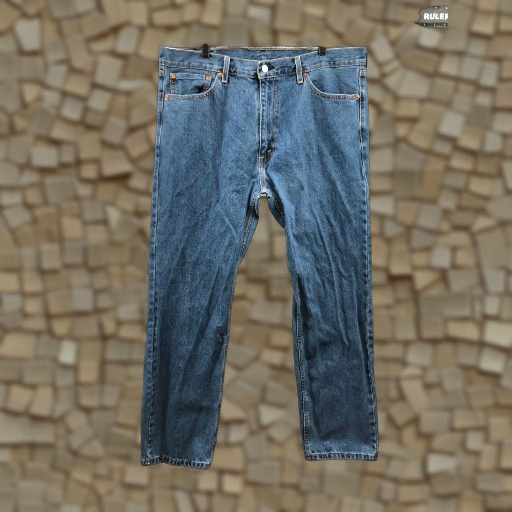 Levi's Levi's 505 Jeans Men Regular Mid Rise Dark Wash Blue Denim 40x32 Straight 5-Pocket Size US 40 / EU 56 - 1 Thumbnail