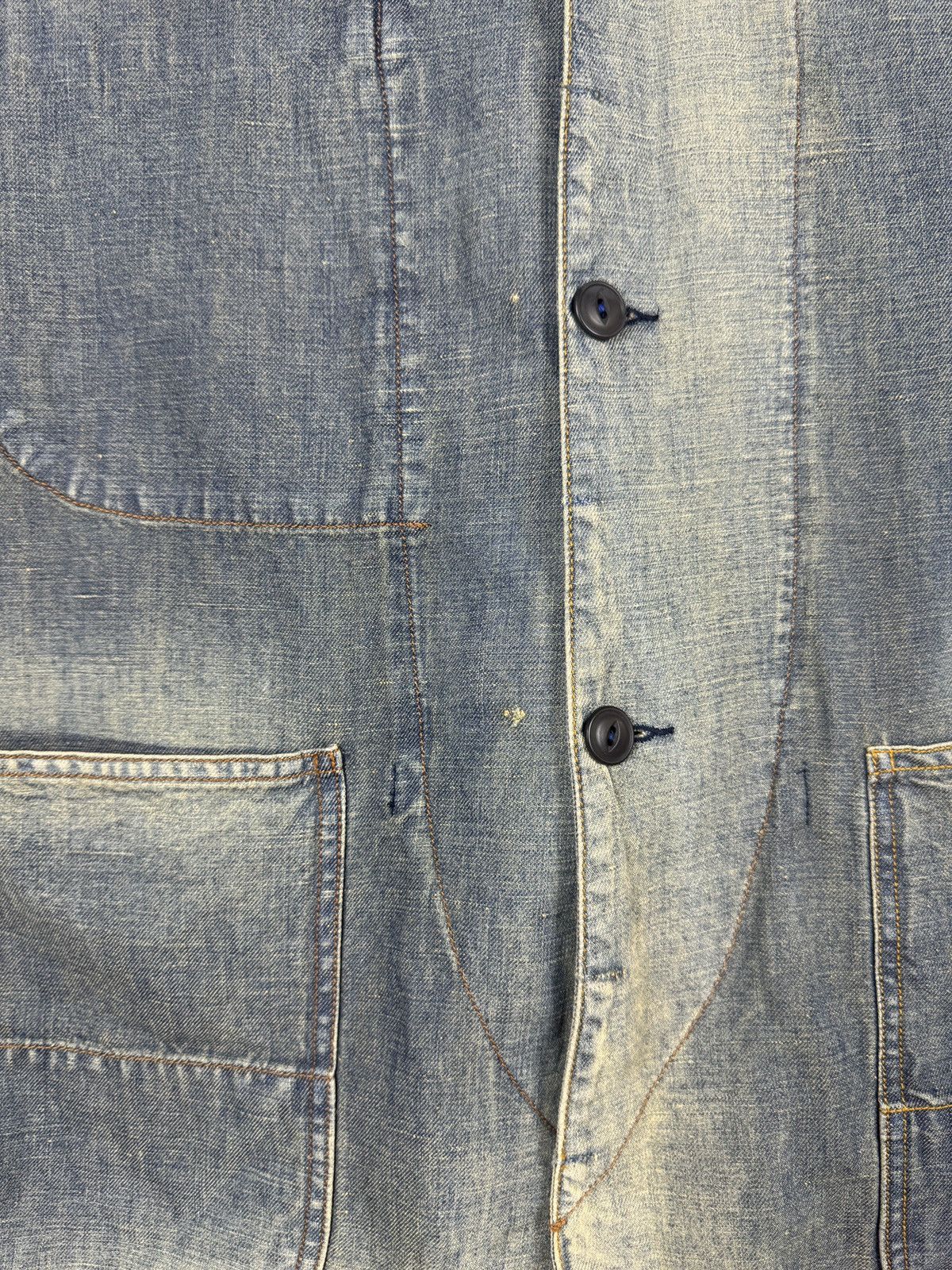 Paul Smith Red Ear by Paul Smith blue faded denim work jacket blazer Size US L / EU 52-54 / 3 - 5 Thumbnail