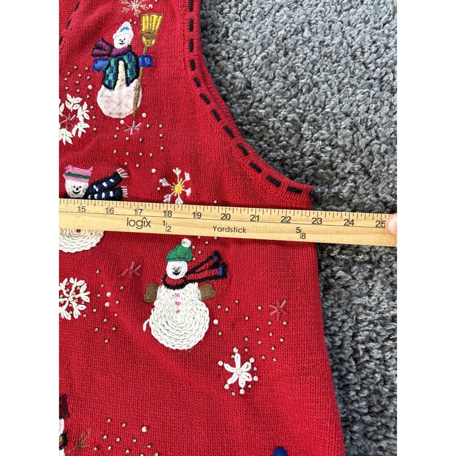 Vintage VINTAGE Hamshire Studio Sweater Womens 2X Red Christmas Vest Button Chunky Size XXL / US 16-18 / IT 52-54 - 3 Thumbnail