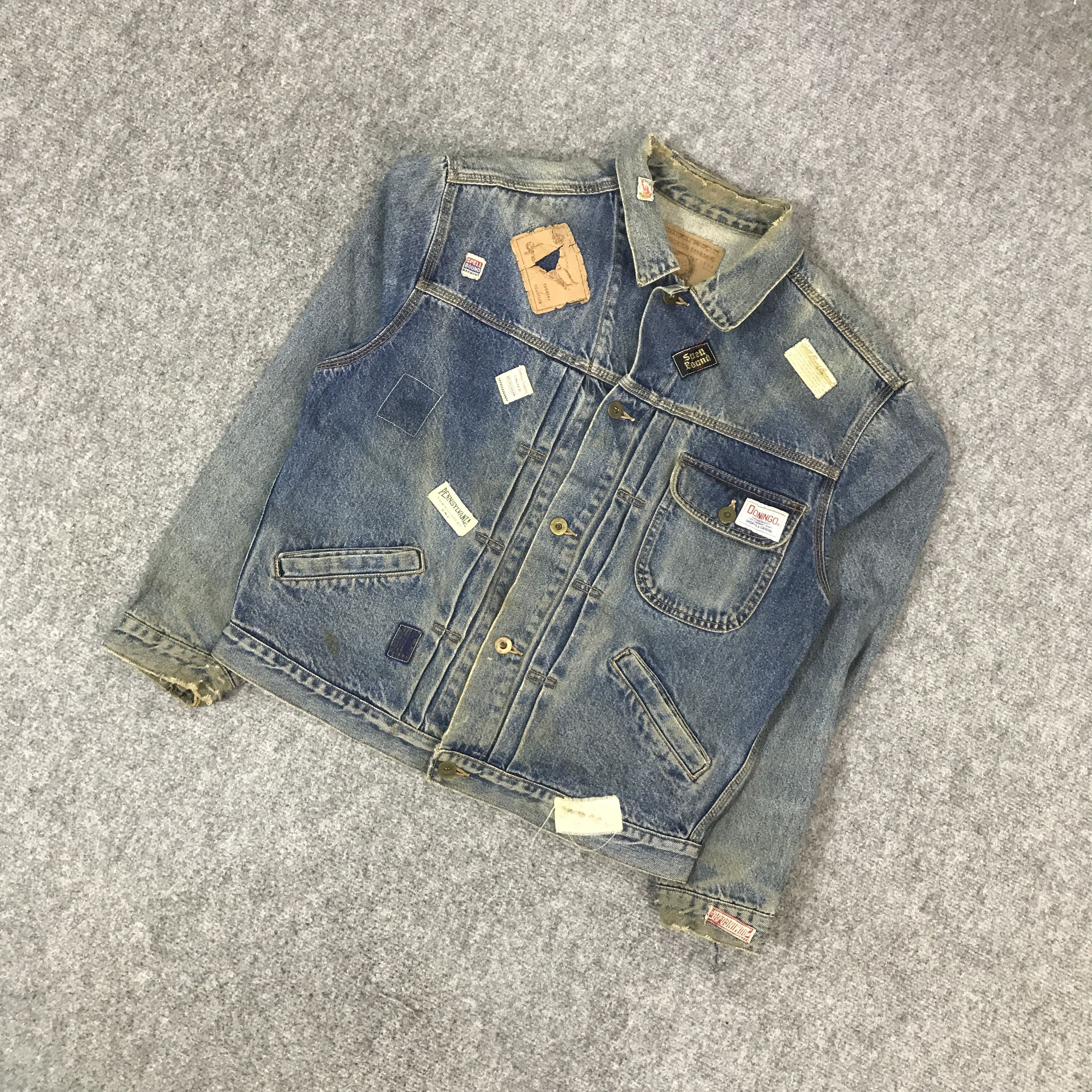 Spellbound VINTAGE SPELL BOUND DISTRESSED STYLE DENIM JEANS JACKET Size US L / EU 52-54 / 3 - 5 Thumbnail