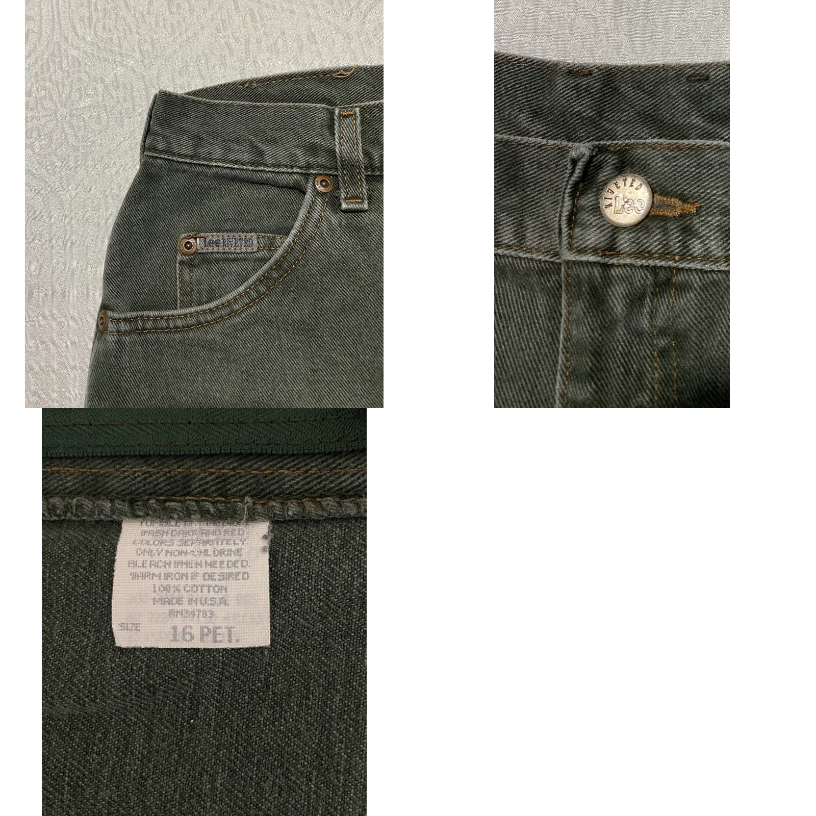 Lee VINTAGE Lee Jeans Womens Size 16 Petite Green 28in Inseam Tapered 5-Pocket Denim USA Size 30" / US 8 / IT 44 - 8 Thumbnail