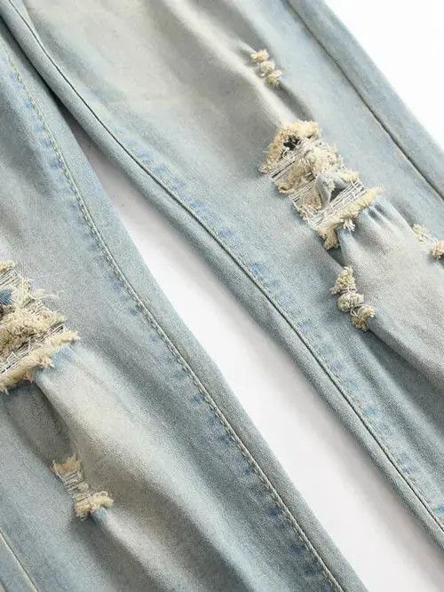 Jean Misuzu x Rumi Washed Stacked Distressed Ripped Skinny Jeans Size US 33 - 5 Thumbnail