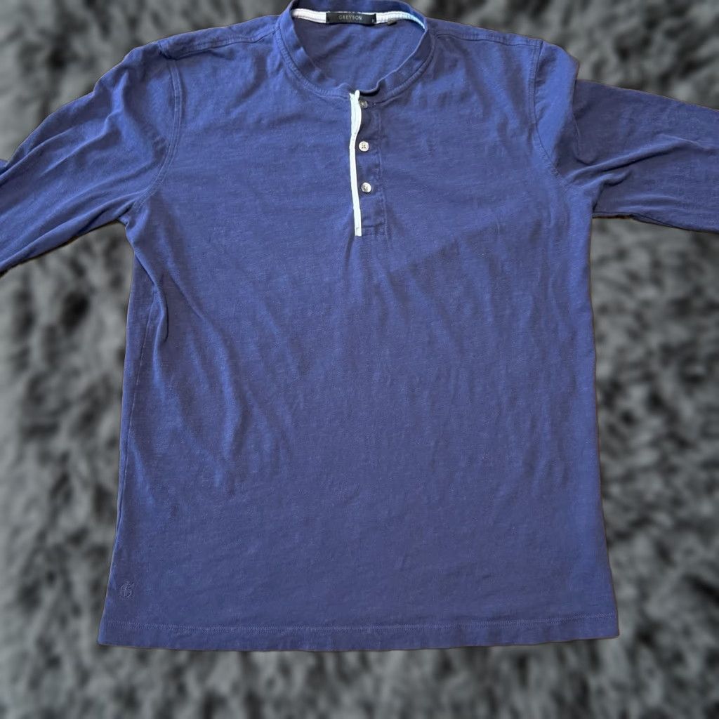 Vintage Greyson Long Sleeve Golf Polo Shirt Men’s Medium Navy Blue Henley Polo Regular Mens Golf Embroidered Logo Button Vintage: No Size US M / EU 48-50 / 2 - 1 Thumbnail