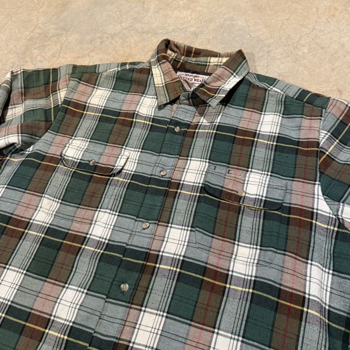 Vintage 2000s Faded Wrangler Plaid Quilt Lined Flannel ERD Grunge Size US XL / EU 56 / 4 - 3 Thumbnail