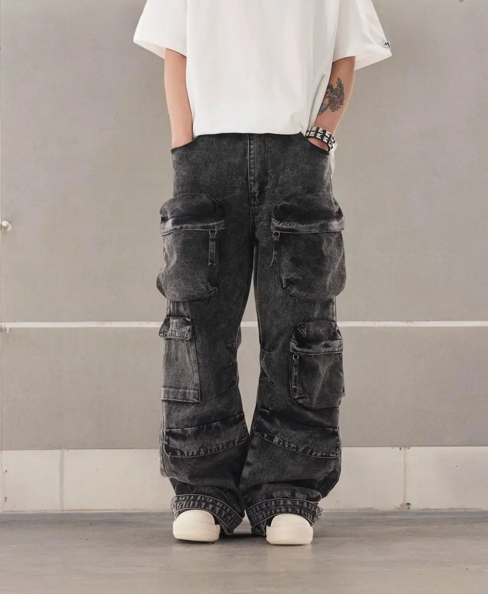Japanese Brand × Jean Washed Cargo Denim Jeans Size US 30 / EU 46 - 6 Thumbnail